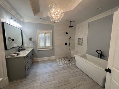 Modern Master Bathroom Renovation With Freestanding Tub in Smyrna