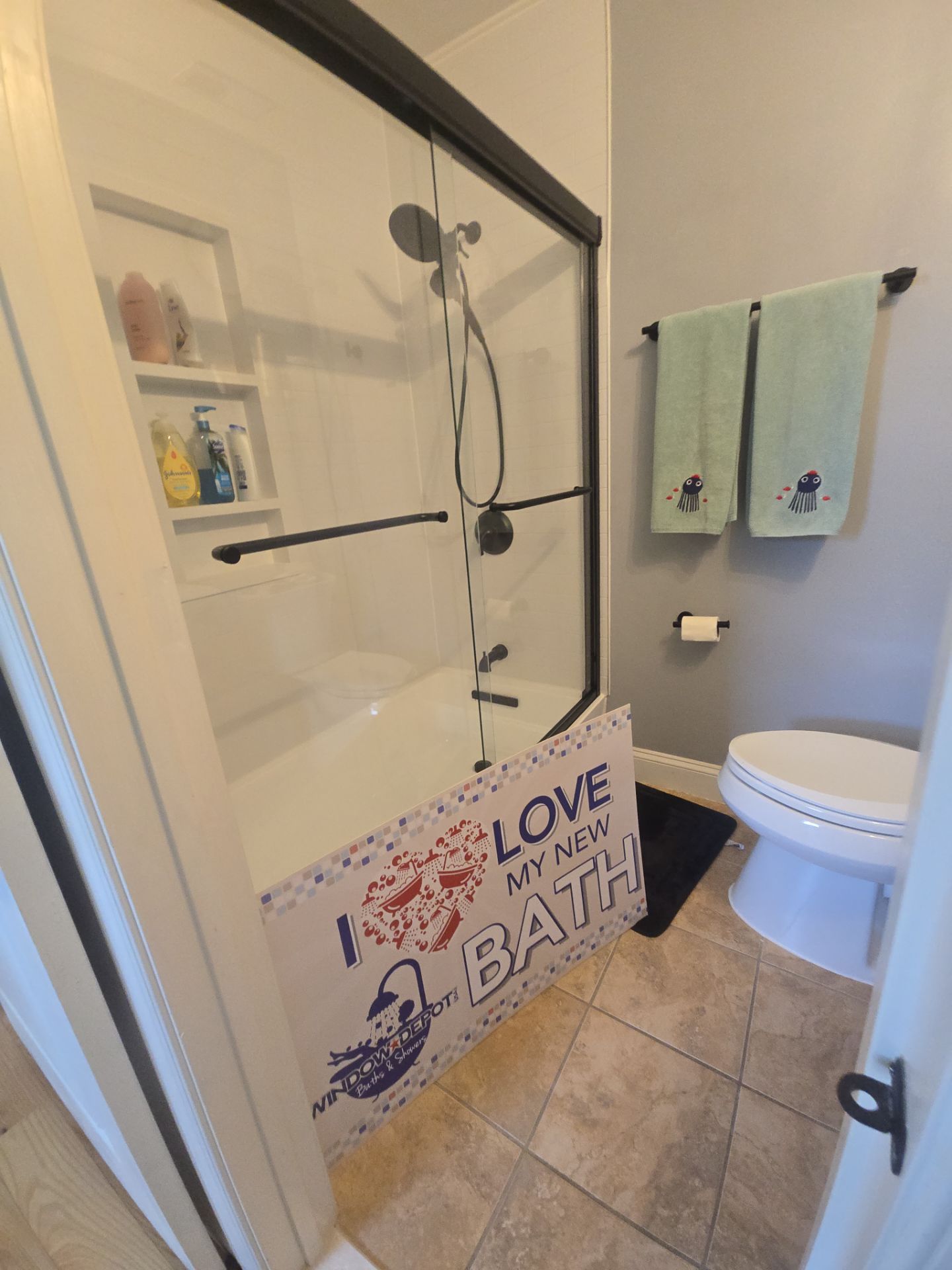Bathroom Remodel using Samuel Mueller Shower kit by Window Depot of Annapolis