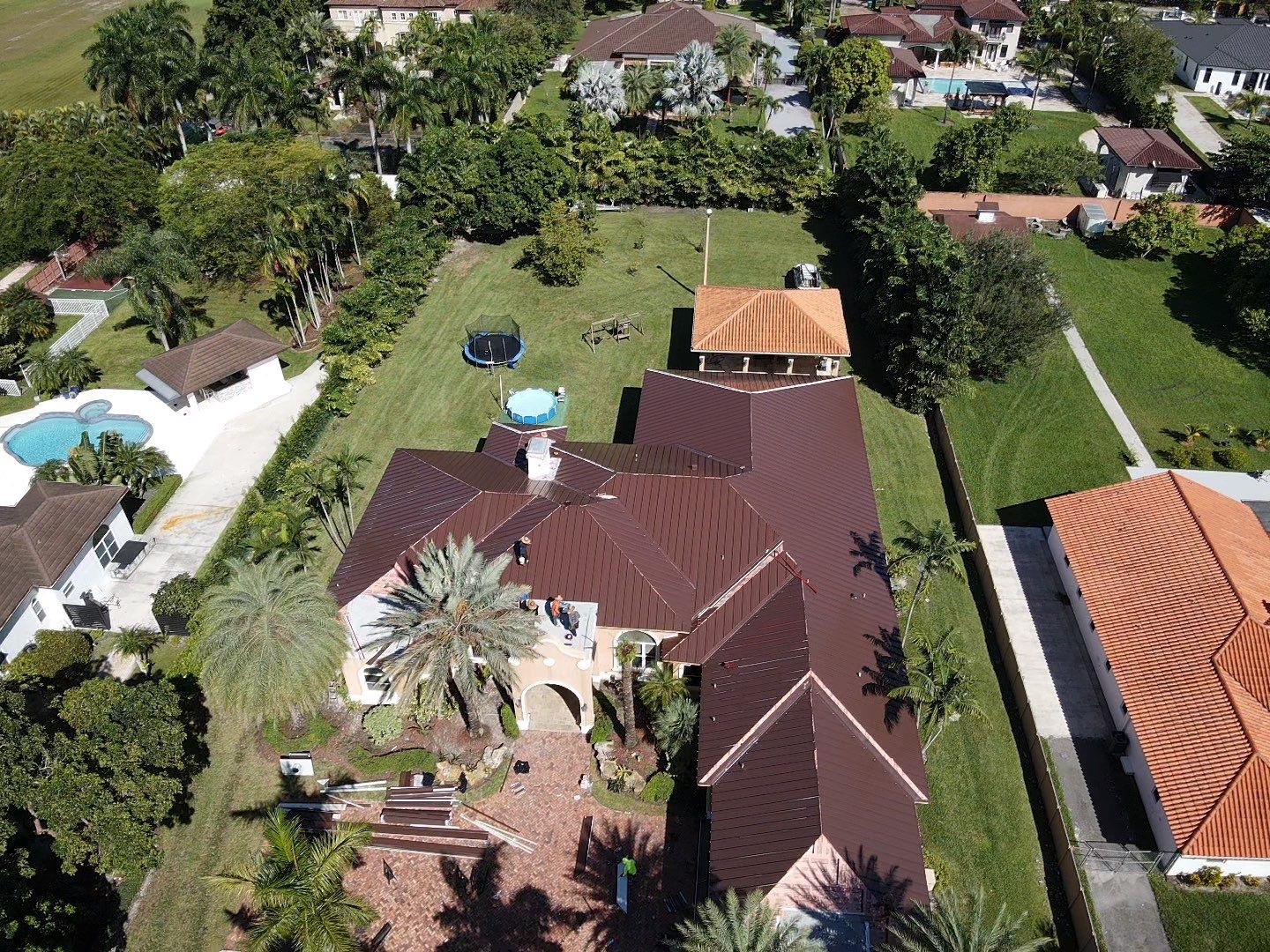 Metal Roof - Galvalume - Mansard Brown by Istueta Roofing