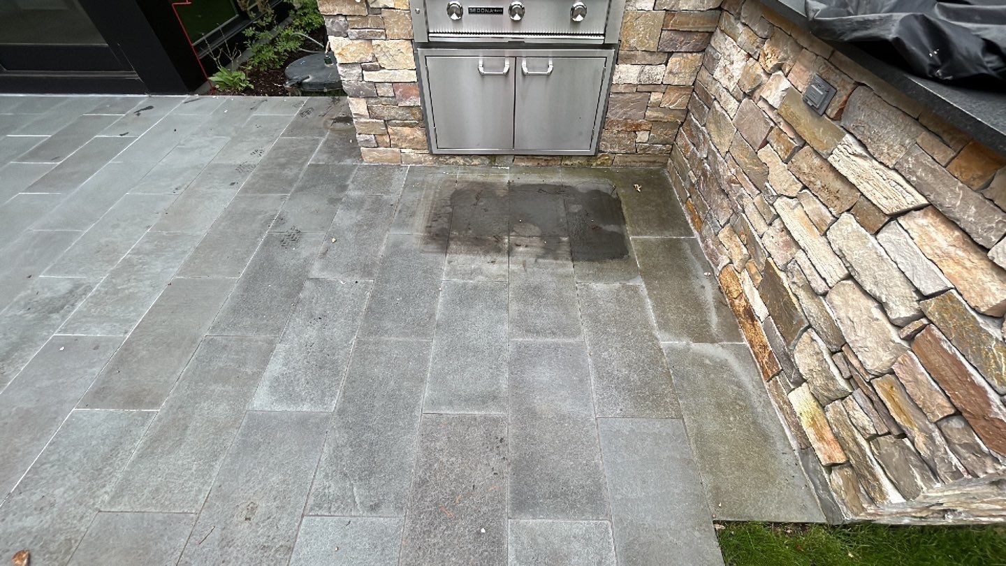 bluestone using Algaecide, soft wash soap by Northern Power Washing LLC.