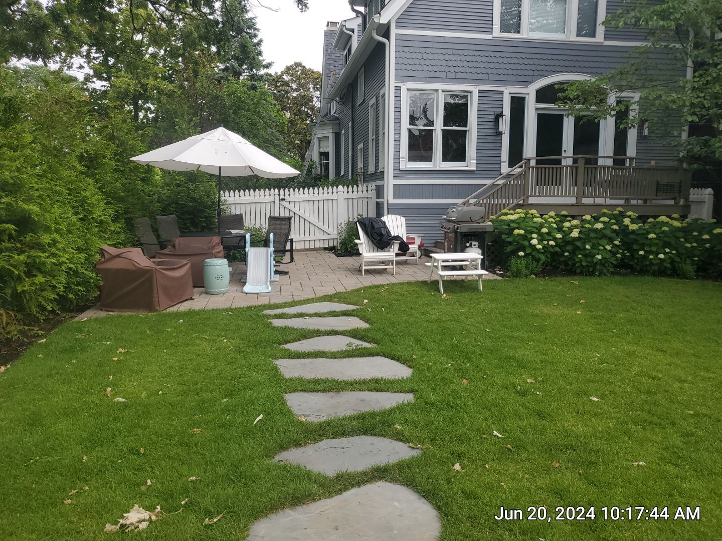 concrete cleaning using Algaecide, soft wash soap by Northern Power Washing LLC.