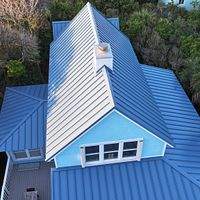 .032 Aluminum 1.5" Mechanical Seam Slate Blue  by Total Roofing System The Metal Roof Experts