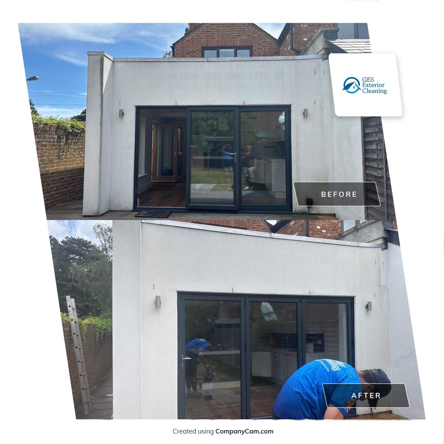 Timber Deck Restoration and Render Cleaning in Send, Surrey by Ges Exterior Cleaning ltd