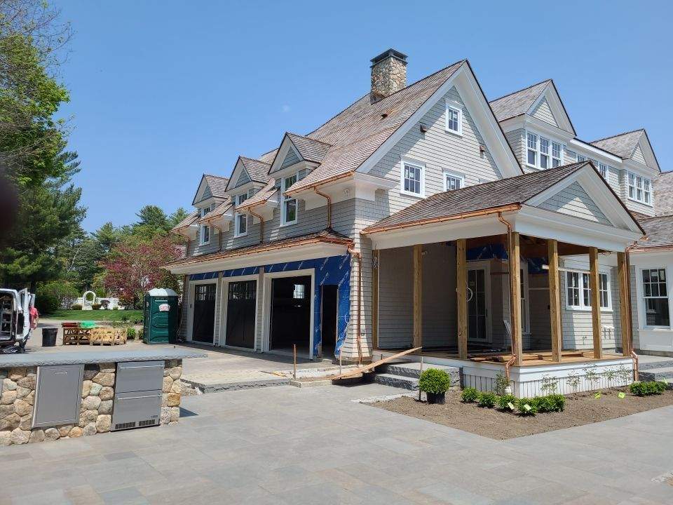 Gutter Installation using 6" Half Round Copper and Fiberglass Gutters in Duxbury, MA by Gutter Pro Enterprises