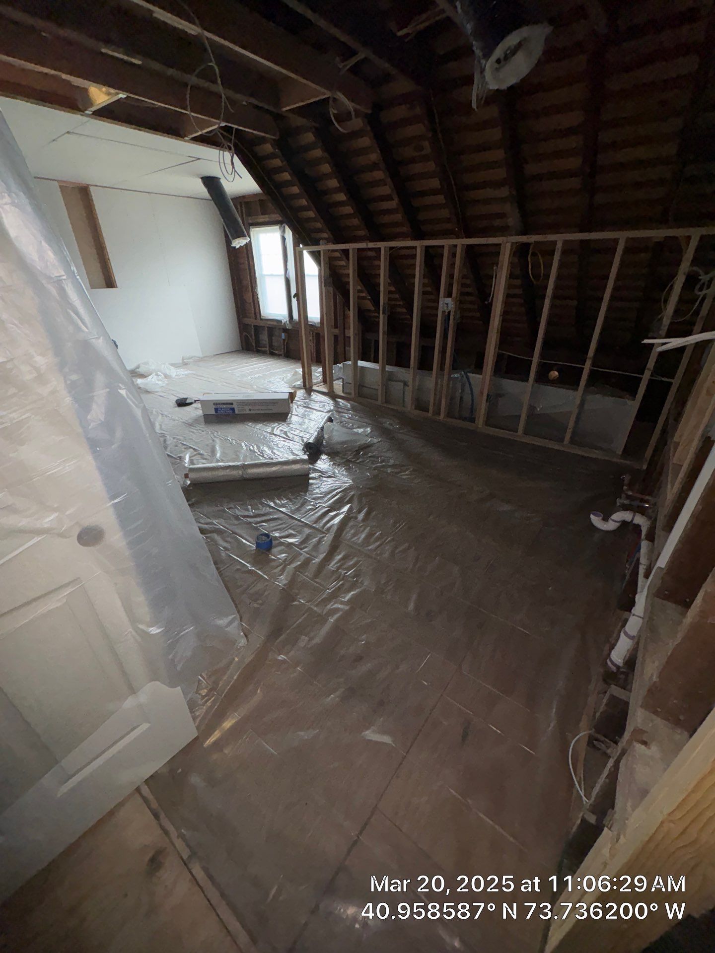 Attic Insulation using open cell spray foam by NYS Foam & Energy