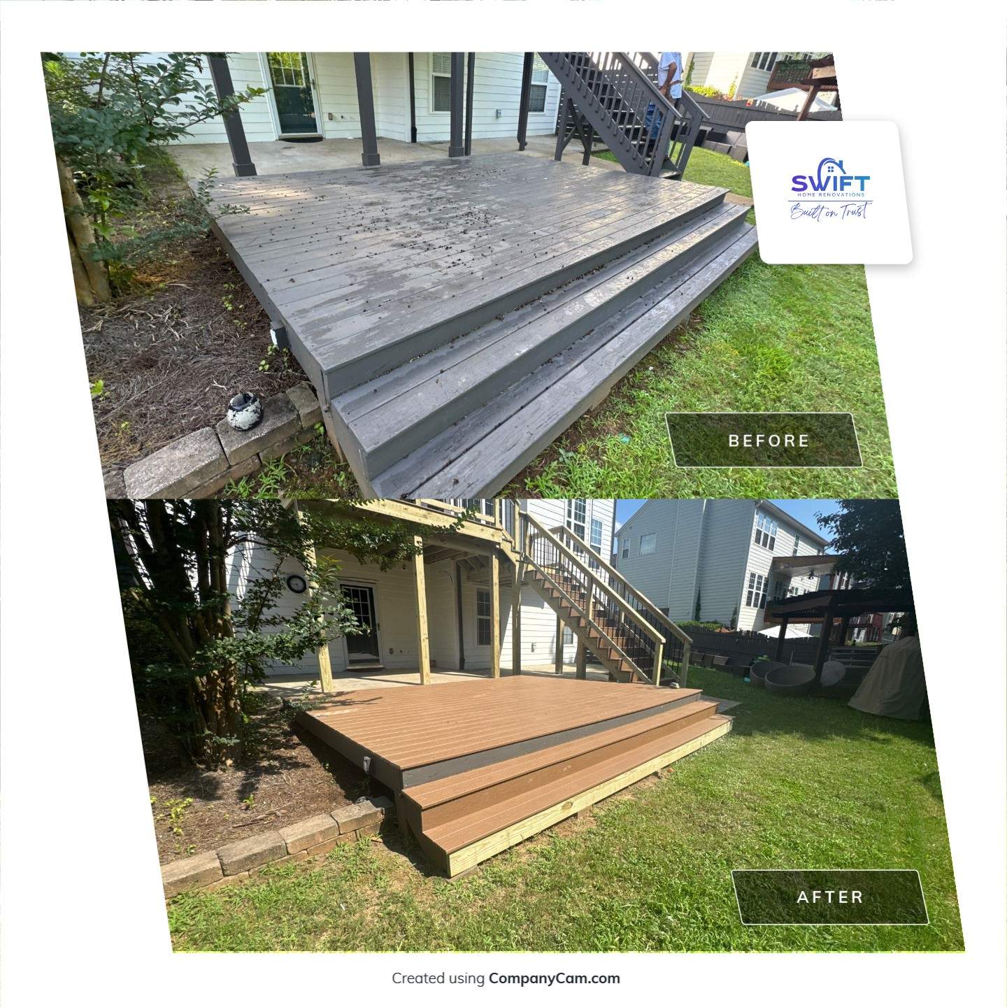 Multi-Level Composite Deck and Porch Renovation in Kennesaw by Swift Home Renovations
