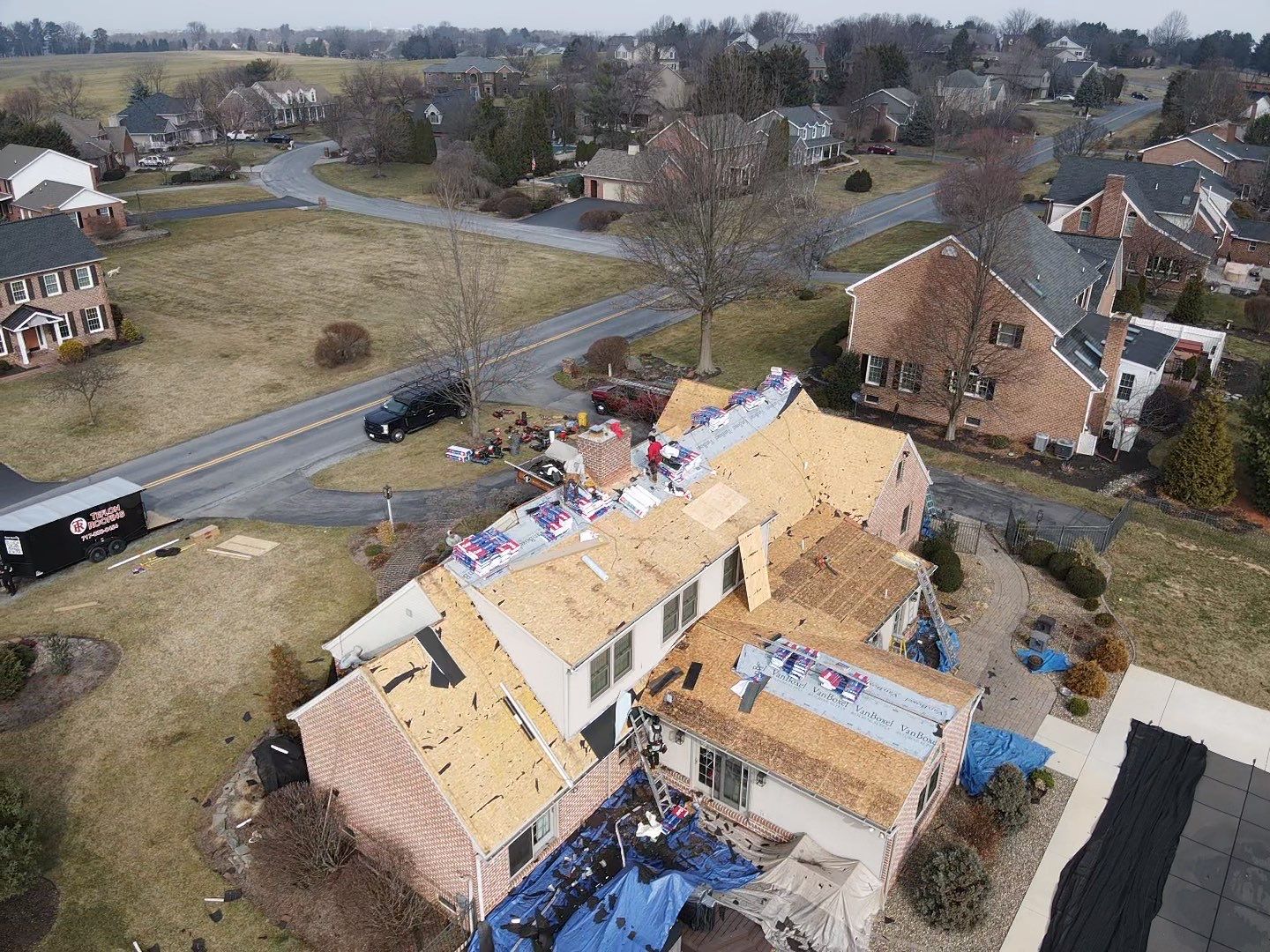 Roof Installation using Gaf Hdz Architectural Shingle - Hickory by Teflon Roofing
