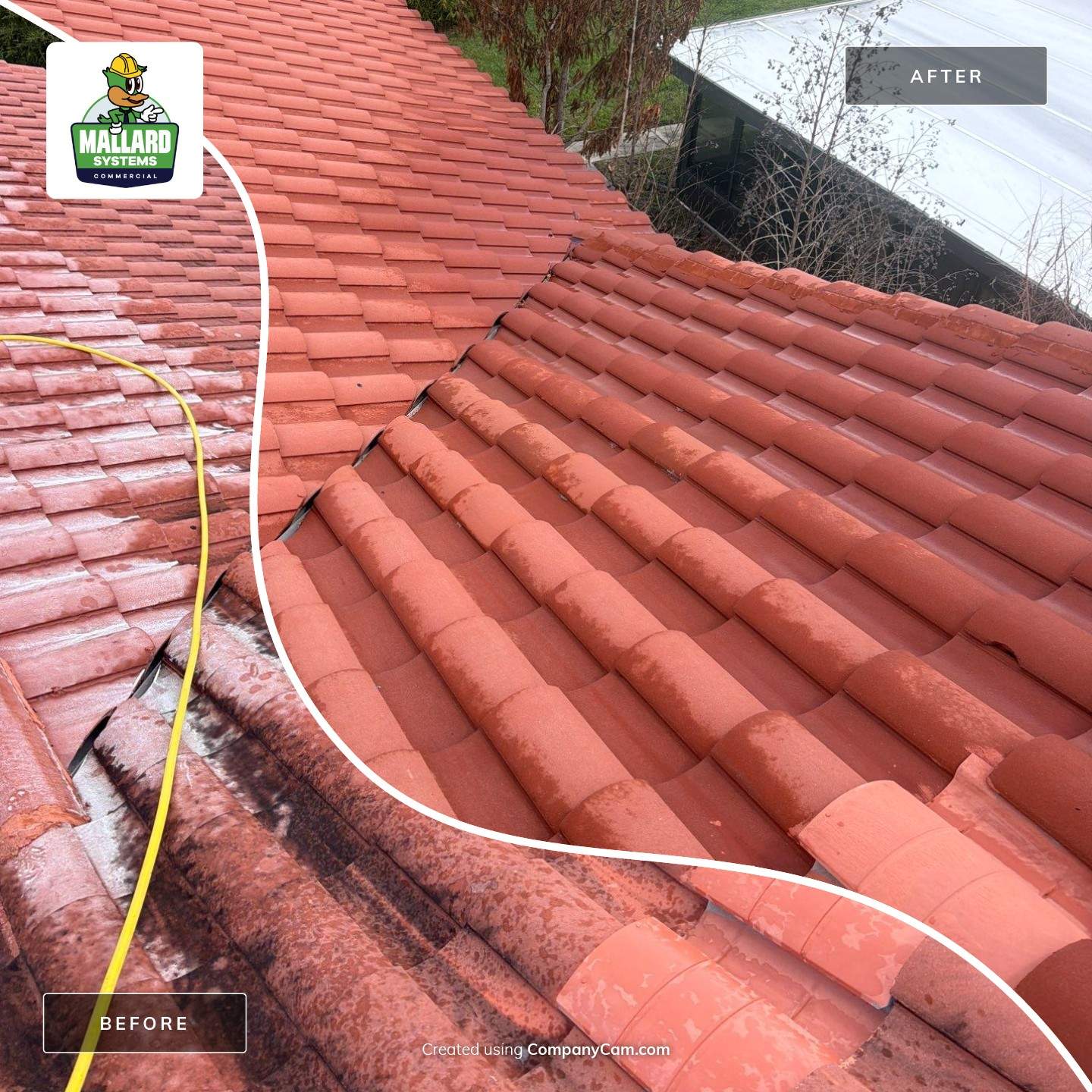 Barrel Tile Roof Cleaning by Mallard Systems