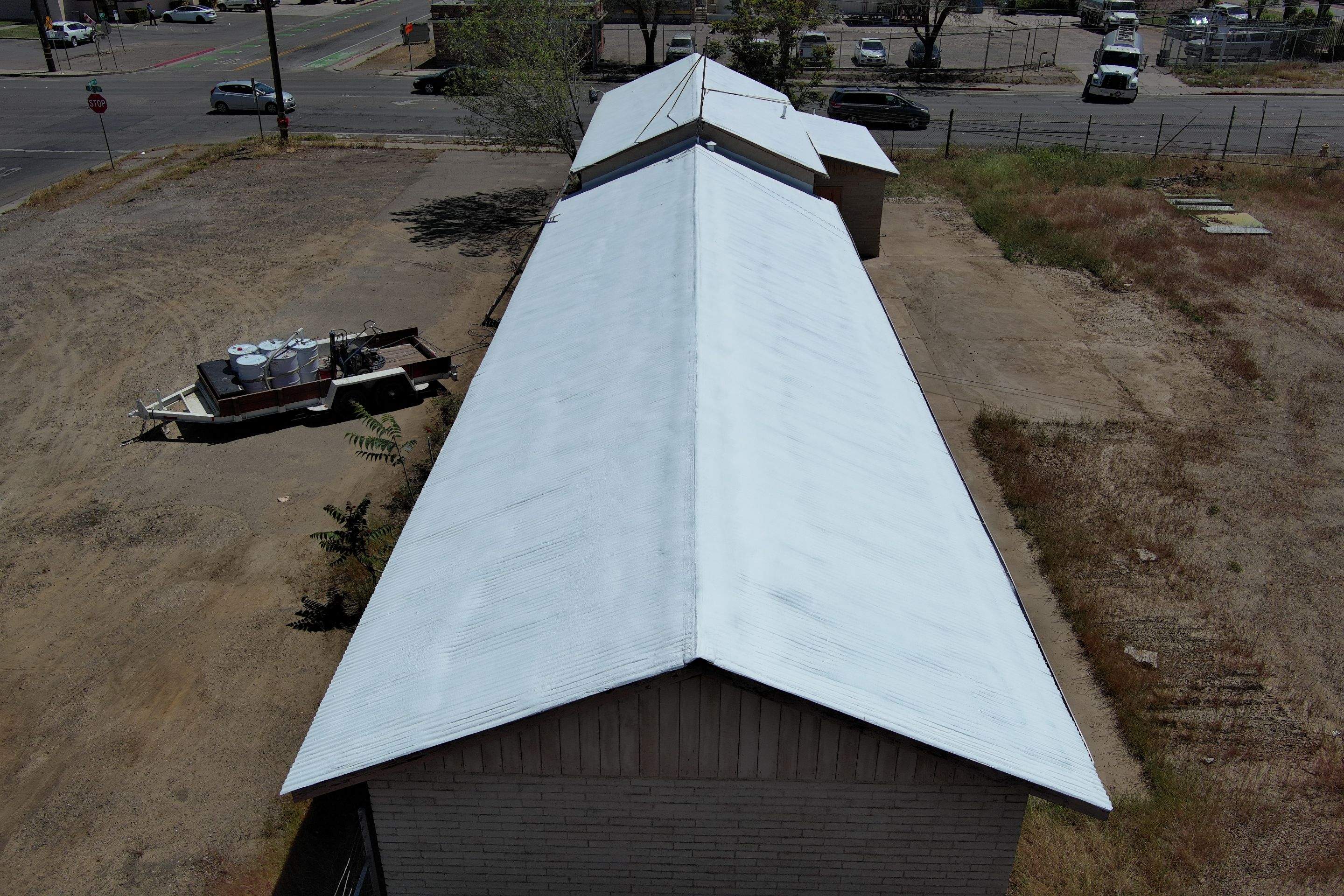 Spray foam and coatings using Conklin Benchmark/PUMA XL by Straight Edge Roofing Inc