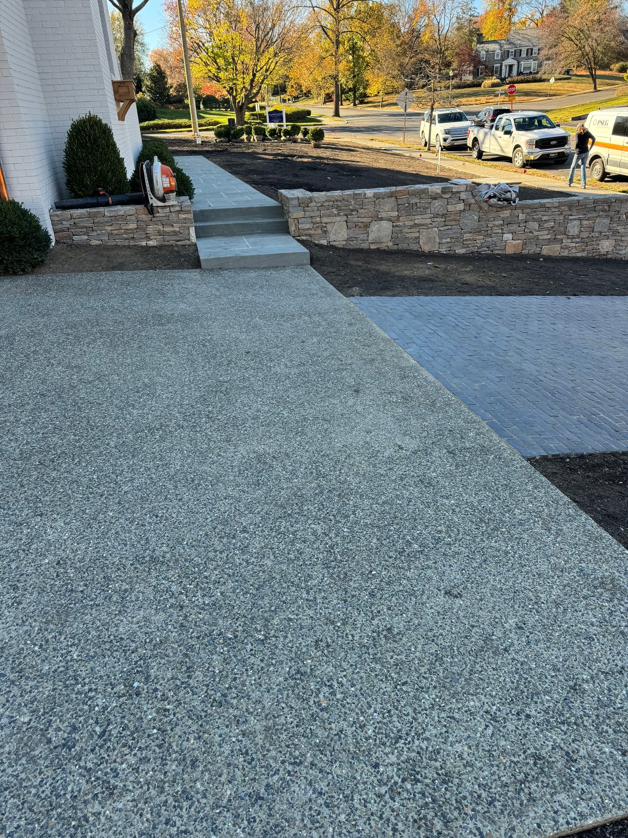 Exposed Aggregate Driveway in Haddonfield NJ by Architectural Concrete Design