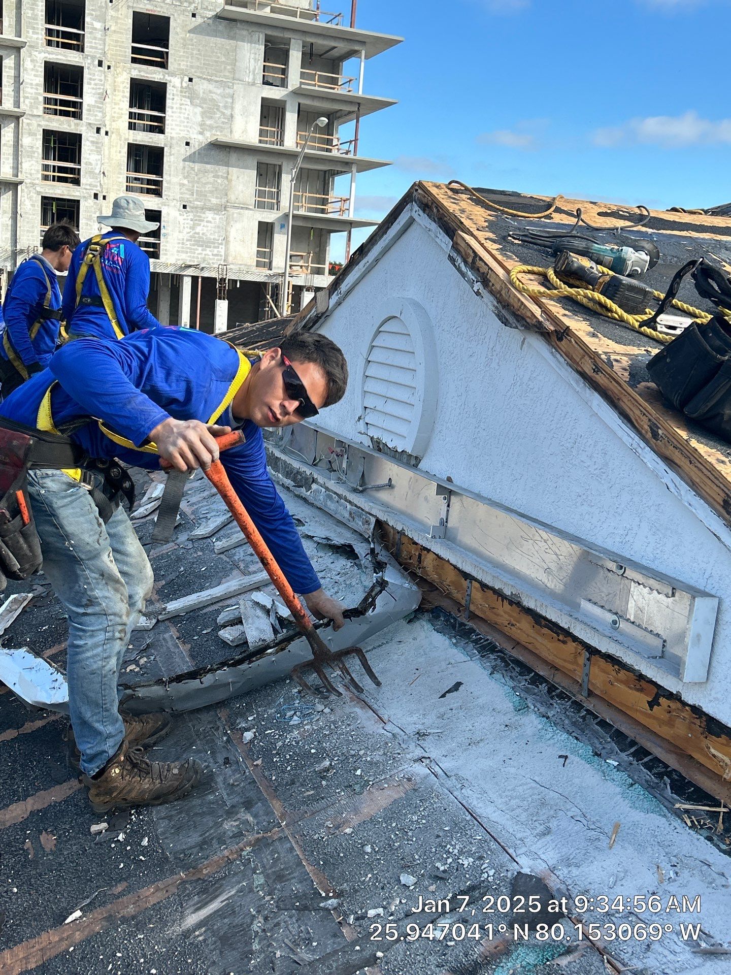 COMMERCIAL REROOF 24 GUAGE MEDIUM BRONZE 1-1/2" MECHANICAL SEAM "ZEBRA METHOD" by Earl W. Johnston Roofing 
