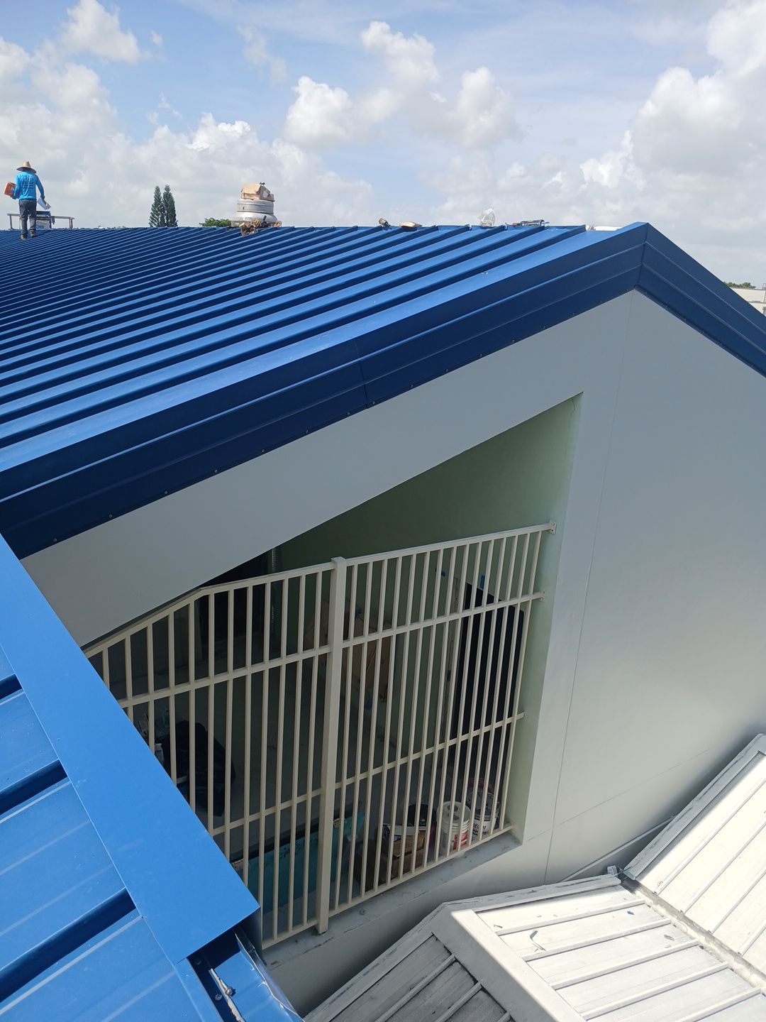 24ga 1.5" Mechanical Seam Slate Blue by Total Roofing System The Metal Roof Experts