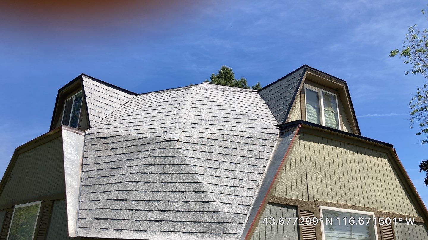 Geometric Dome Home Residential Roofing Installation using Owens Corning by ID Roofing LLC