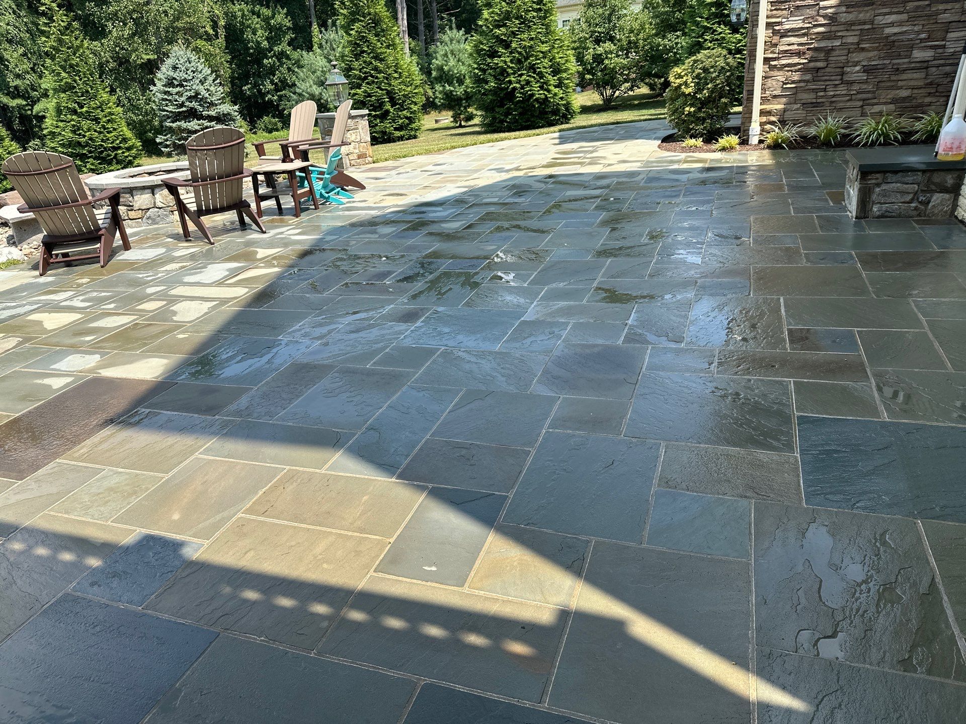 Professional House Washing and Natural Stone Patio Cleaning in Owings Mills by Baltimore Pressure Washers Inc.