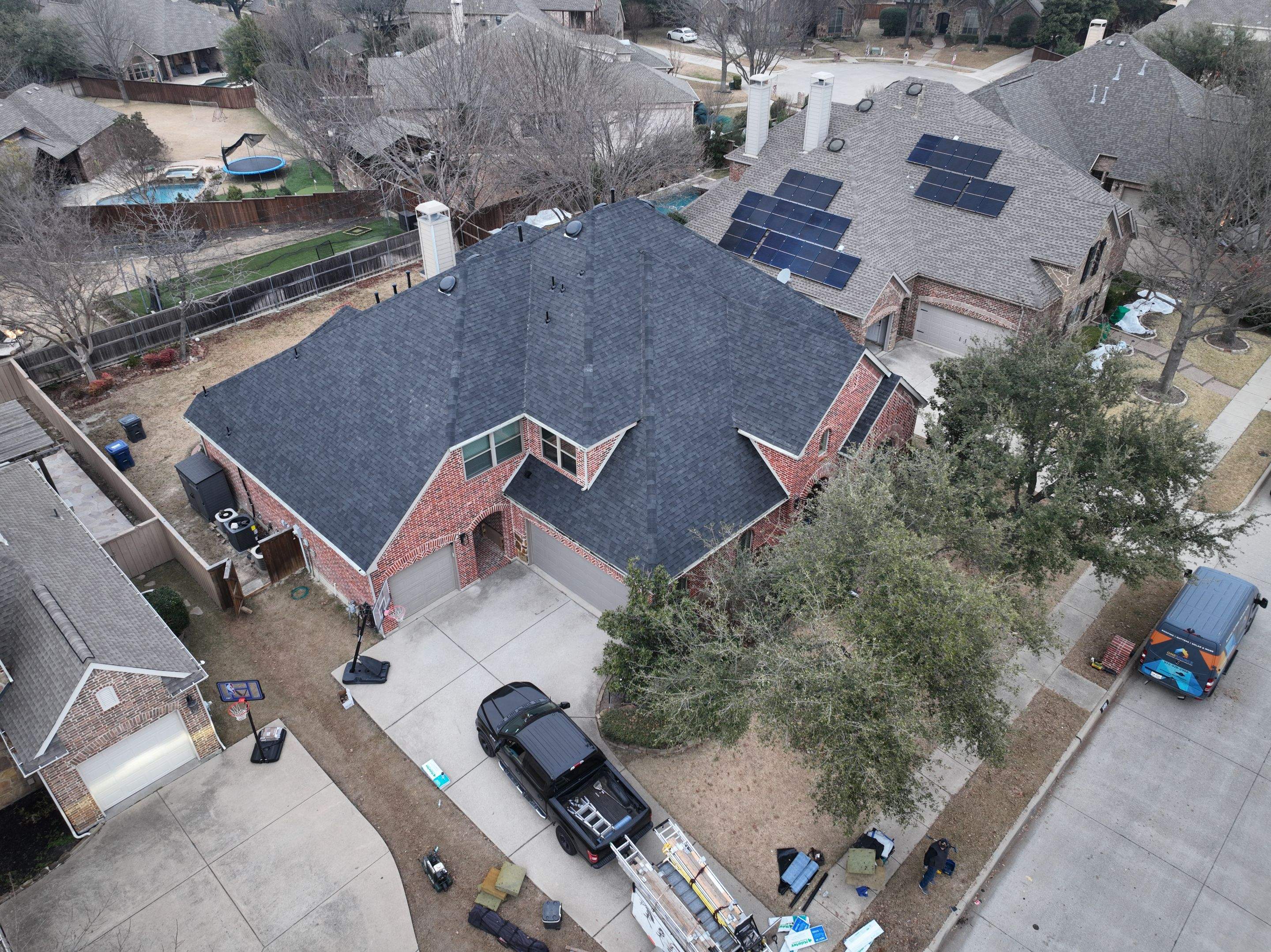 Residential Roofing Installation using Malarkey Vista Brilliant Black by OneSource Roofing and Restoration