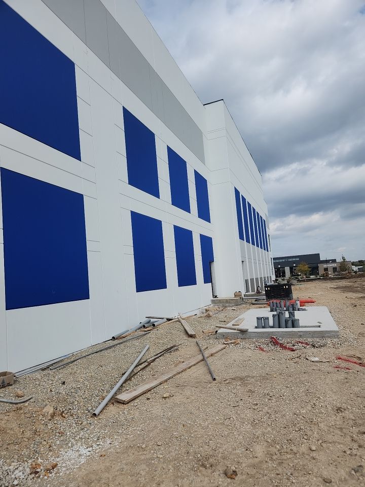 Warehouse Construction using Hallman Lindsay Vertical Concrete Stain 167 by Blair Commercial Painting, LLC