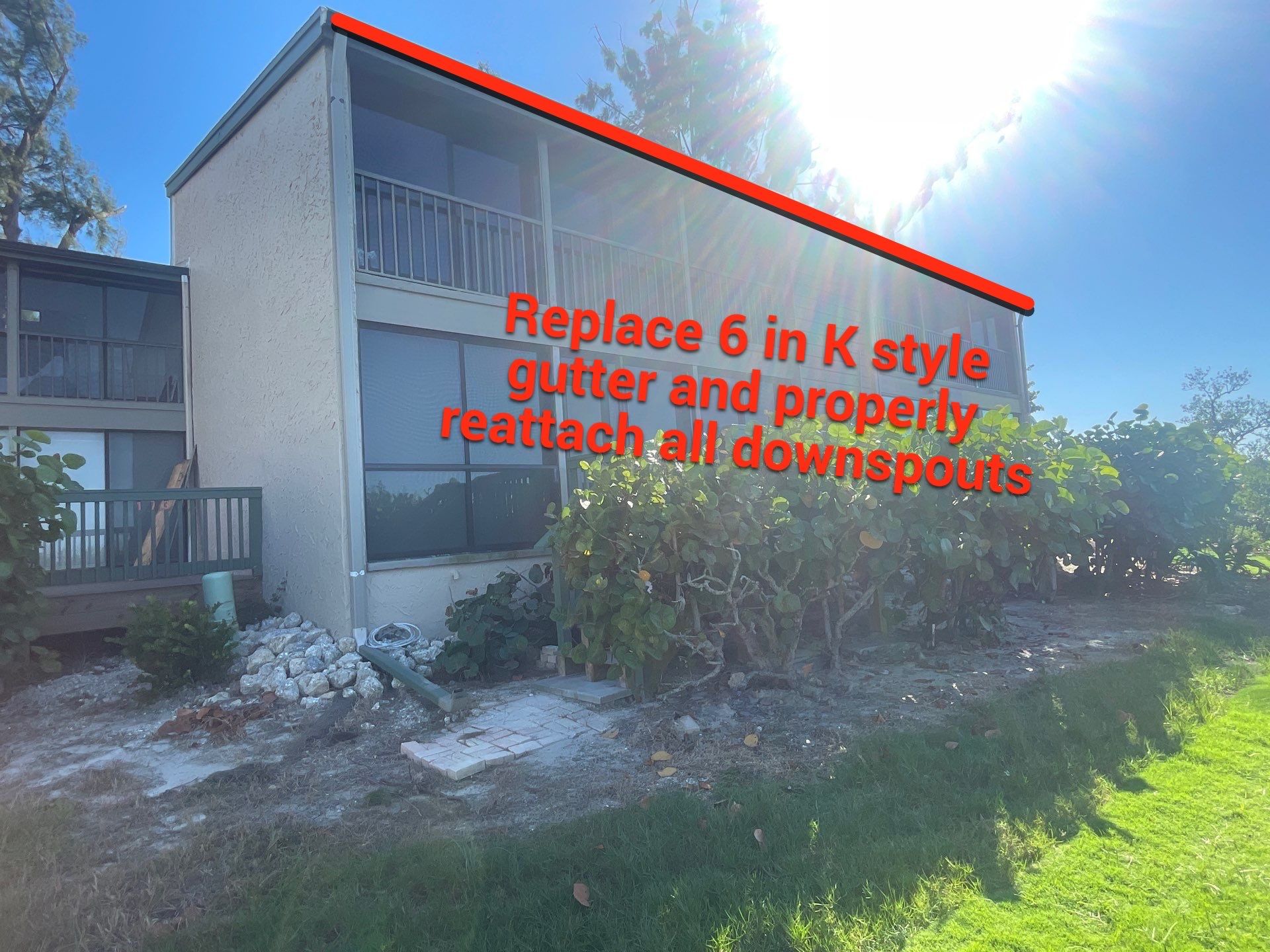 White Gutters Repair and Installation in Sarasota FL by Gutter Professors