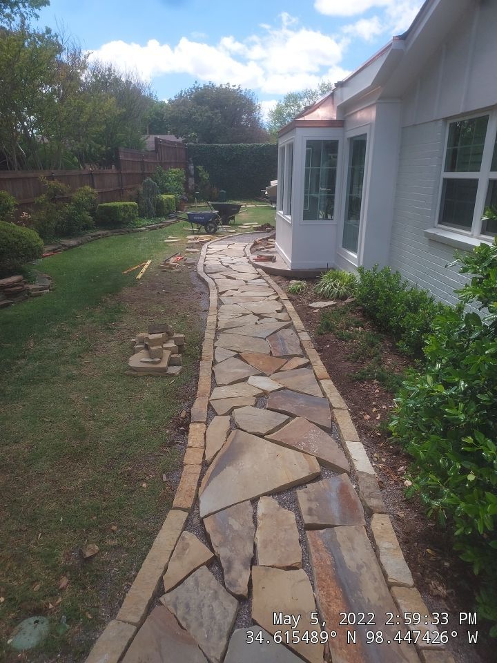 Flagstone walkway using Flagstone  by Clays Services Inc