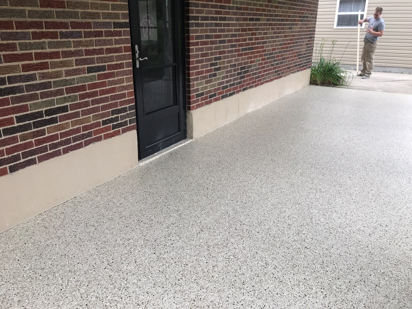 Garage Floor and Patio using Driftwood by Your1DayFloor.com