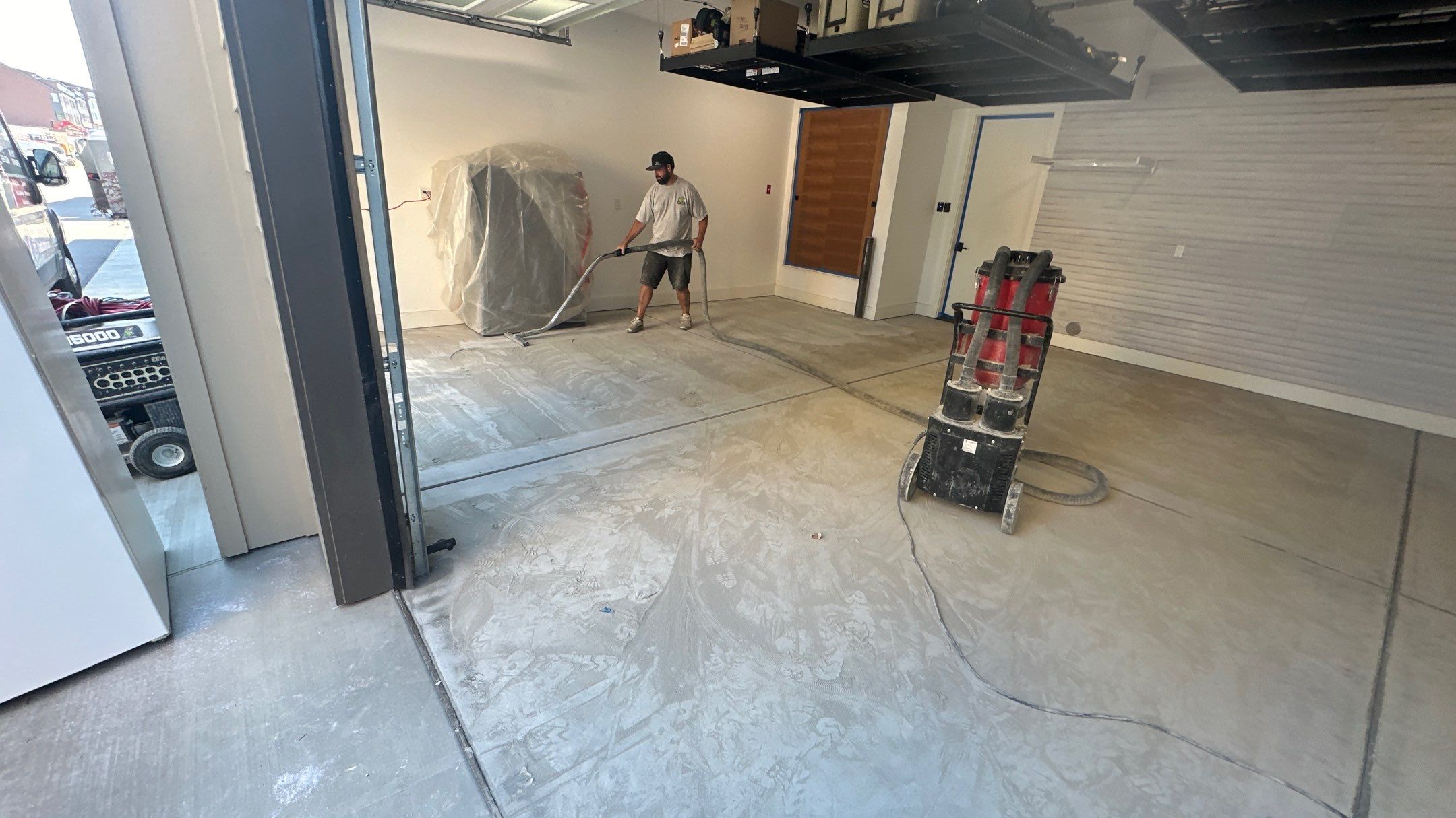 Garage Transformation using Pebble Beach by Croc Coatings, LLC