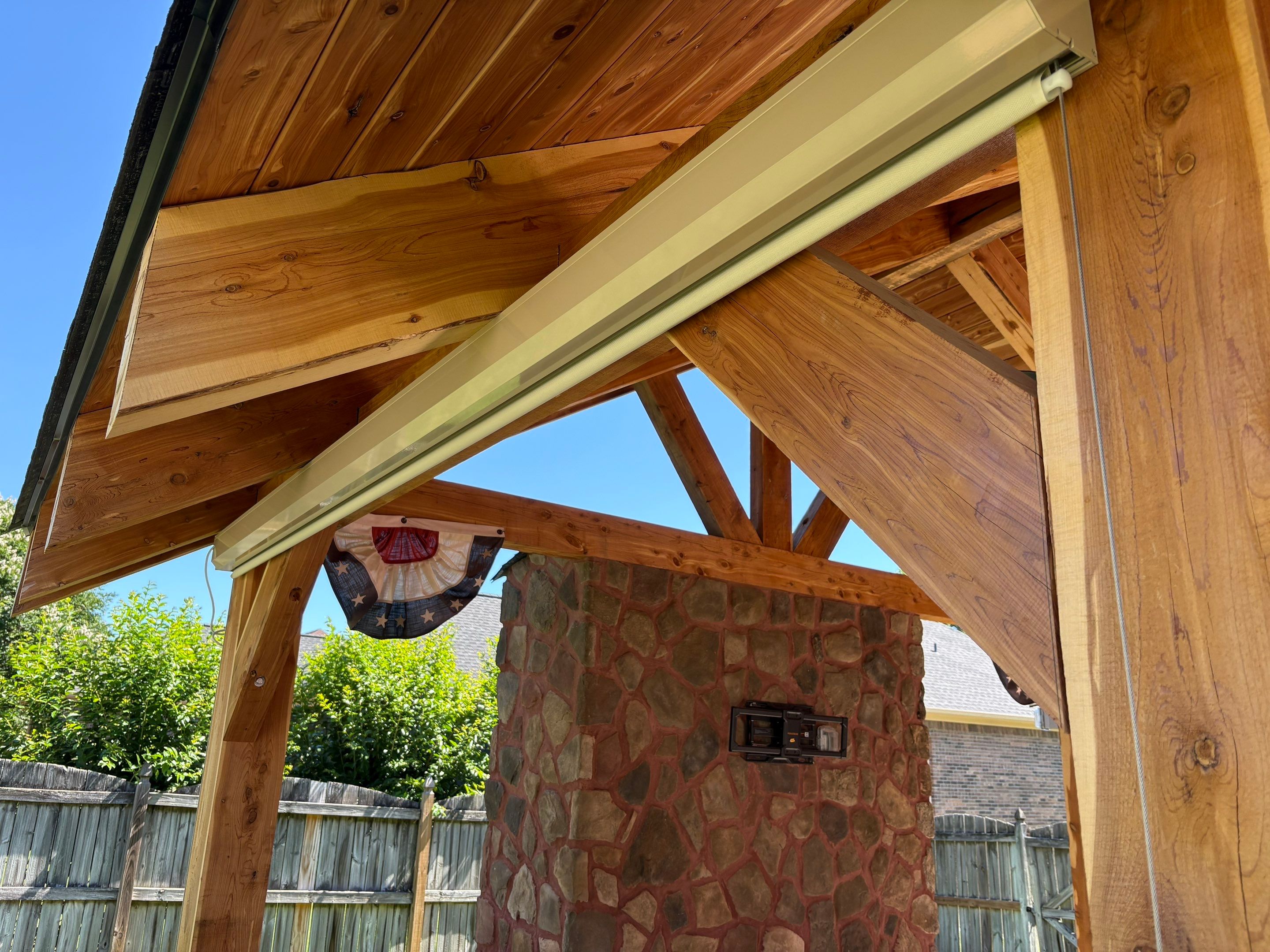 Exterior Patio Shades in Huntsville by Blinds and Borders