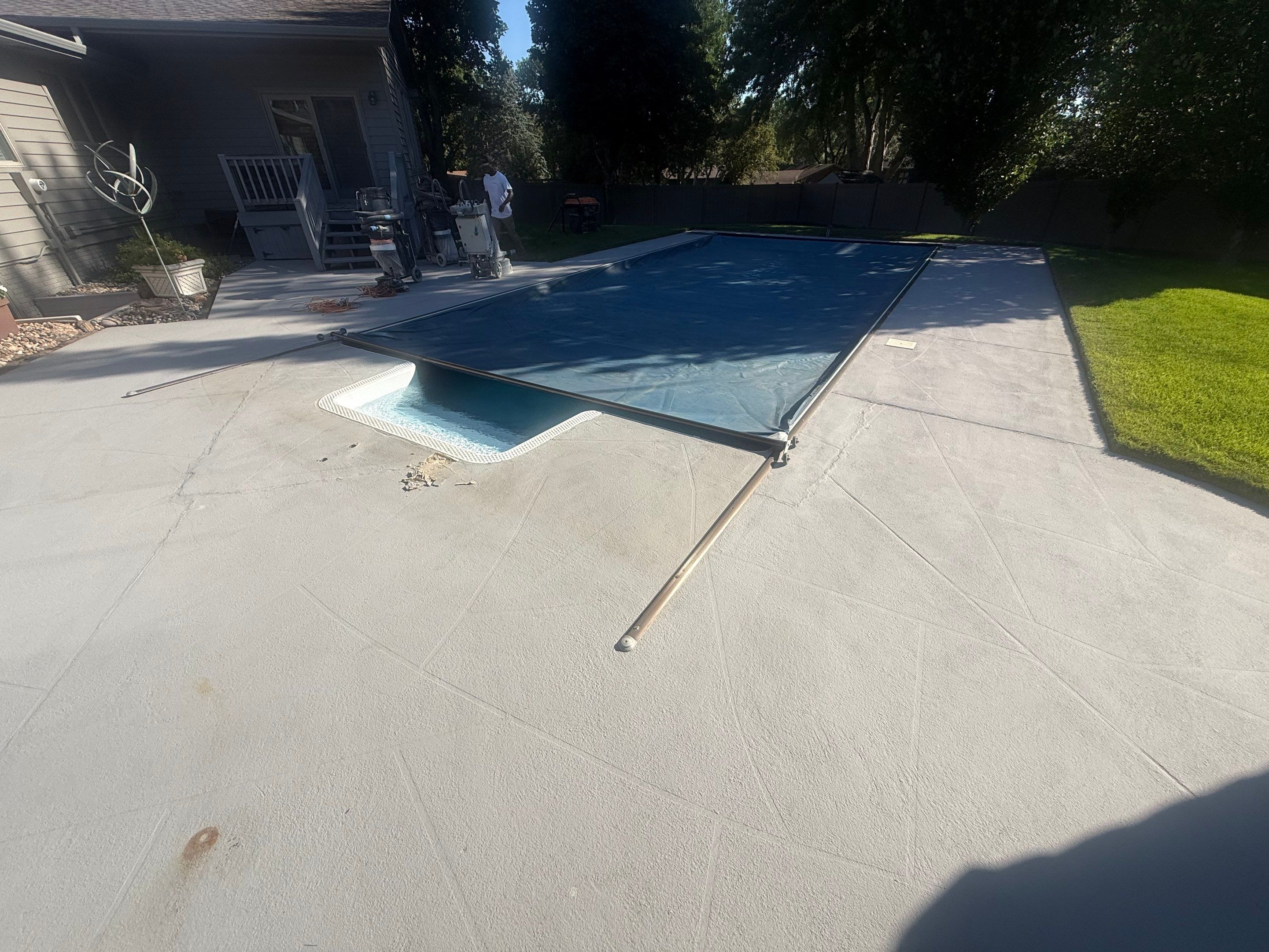 Residential Pool Deck Resurfacing in Sioux Falls by Select Painting, Coatings & Garage Cabinets