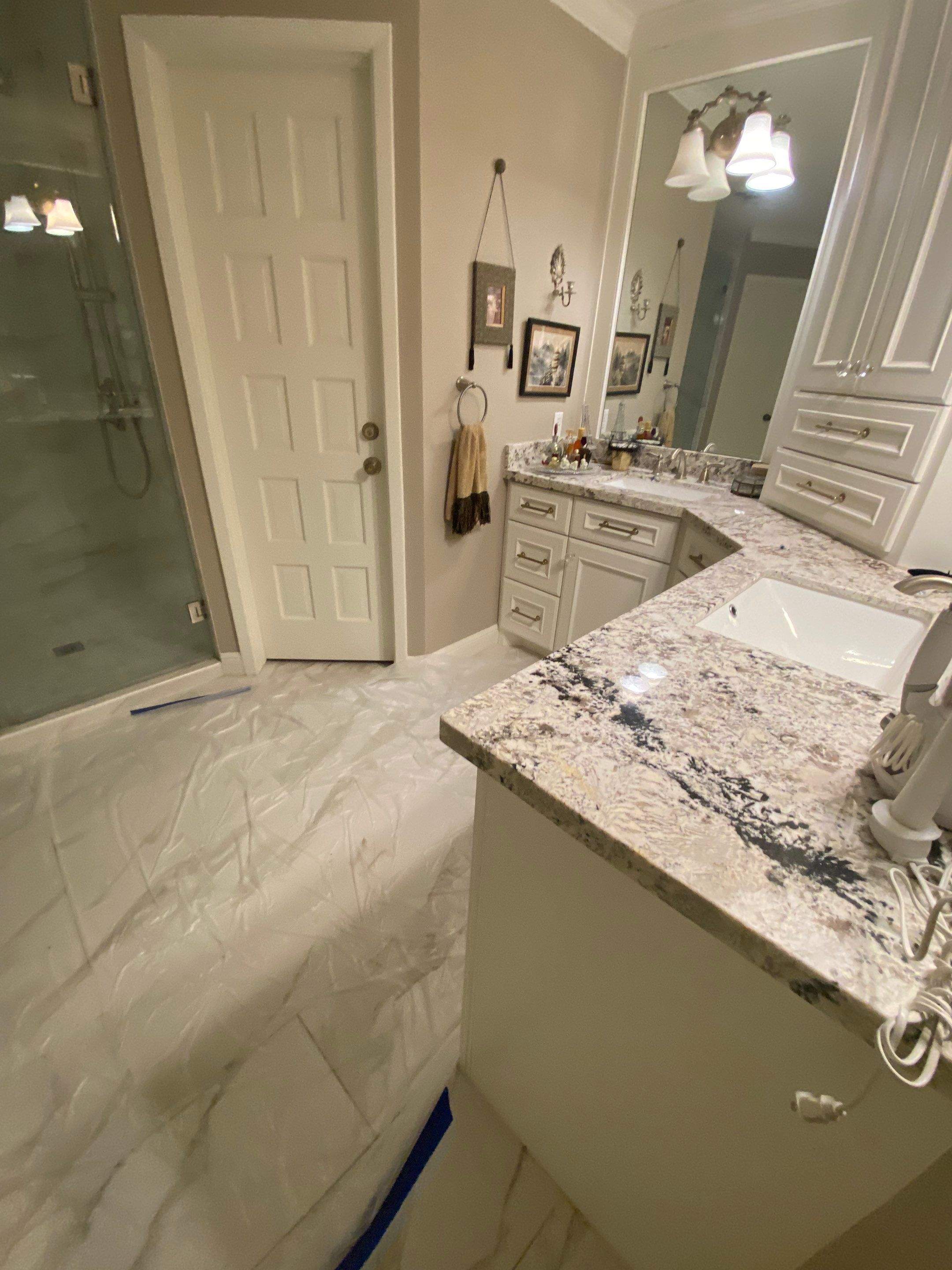 Bathroom Remodel with Water Mitigation Equipment | LT Contractors by L&T General Contractors and Restoration INC