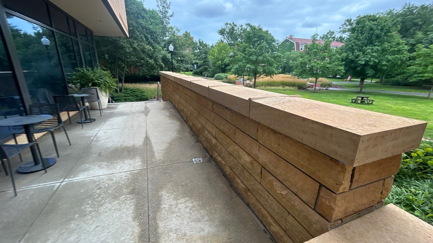 natural stone using Algaecide, soft wash soap by Northern Power Washing LLC.