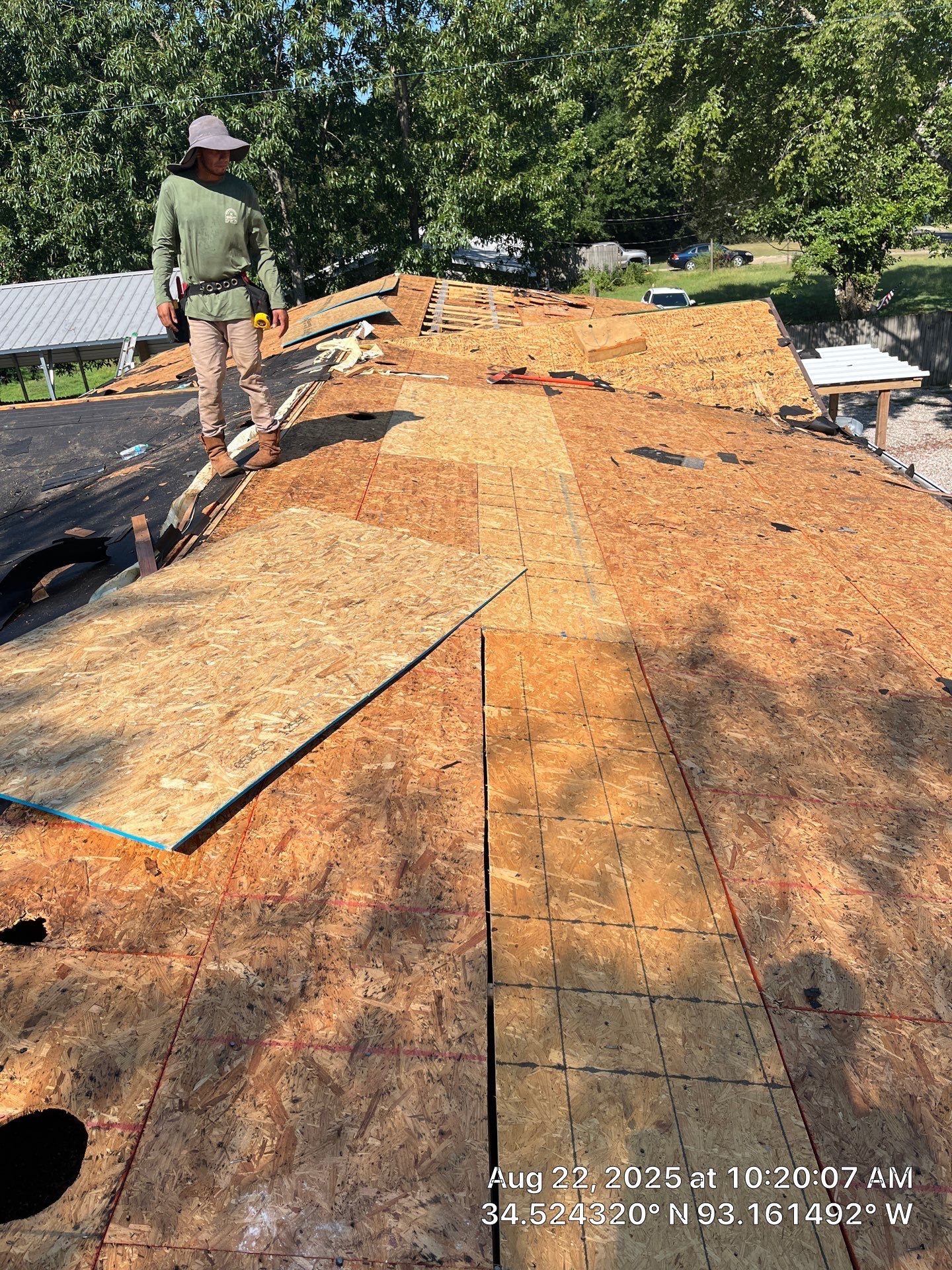 GAF Timberline HDZ Roof Replacement and Decking Repair in Hot Springs by Temple Roofing and Exteriors