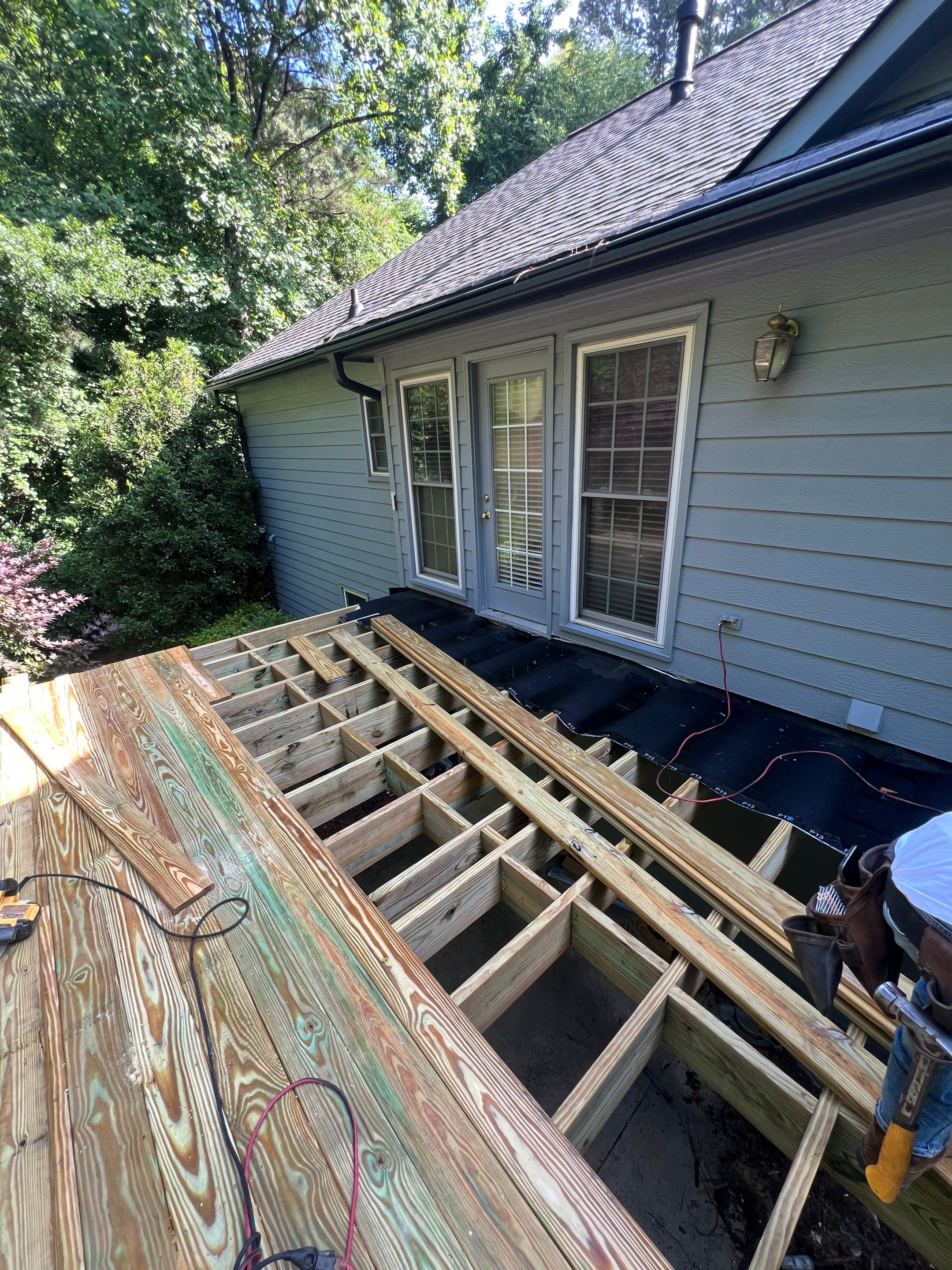 Pressure-Treated Wood Deck Replacement and Staircase Installation in Kennesaw by Swift Home Renovations