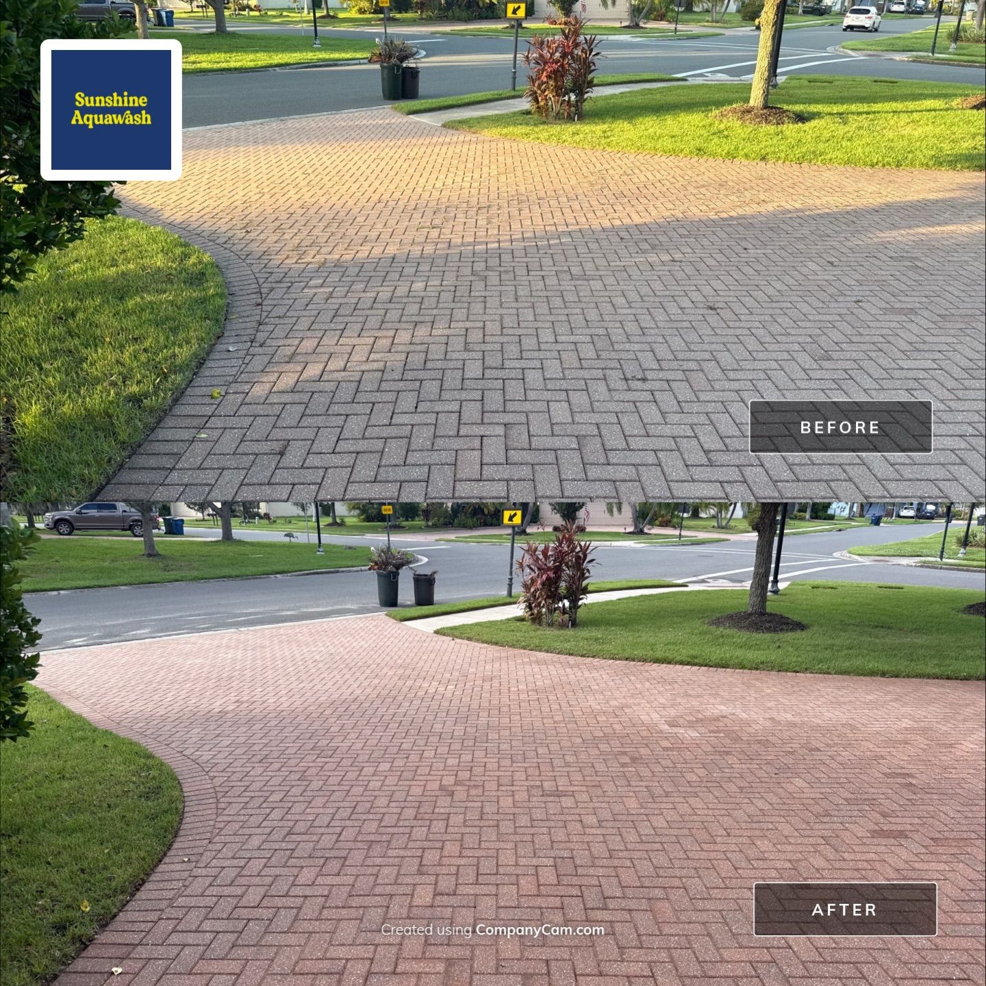 Paver Driveway & Sidewalk Cleaning – Oakleaf Hammock, Ellenton, FL by Sunshine AquaWash