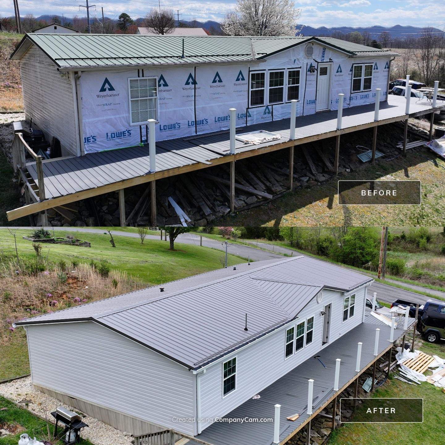 Charcoal Gray Textured Metal Roof by Omnia Roofing