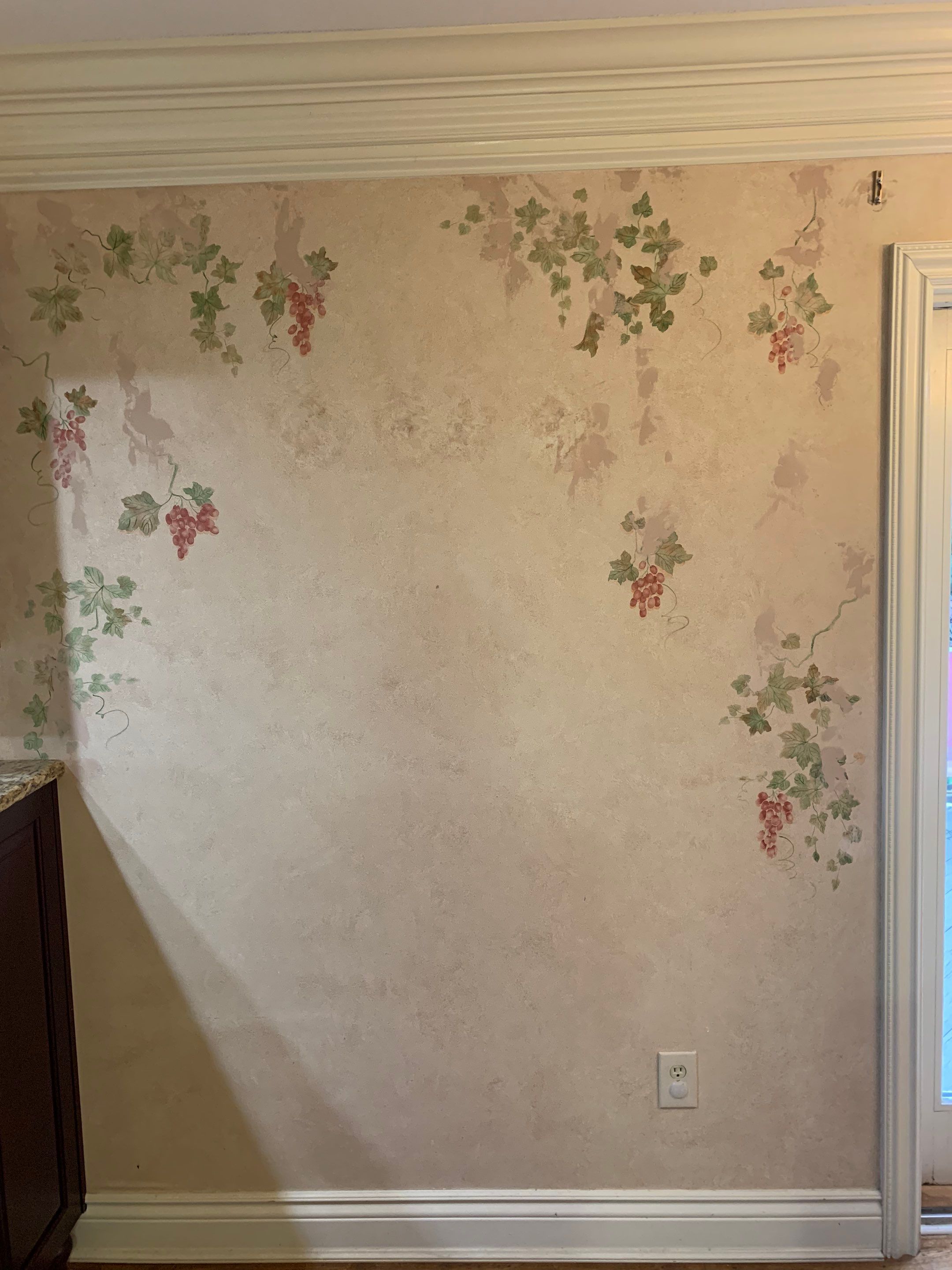 Fireplace/Mantle and Painting Stenciled Walls by Empire Painting Services, LLC