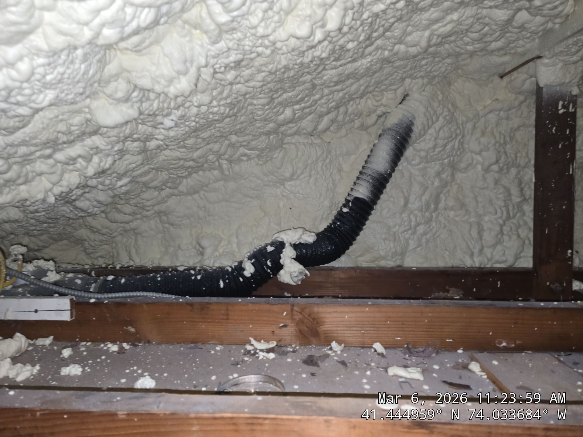 Attic Insulation using open cell spray foam by NYS Foam & Energy