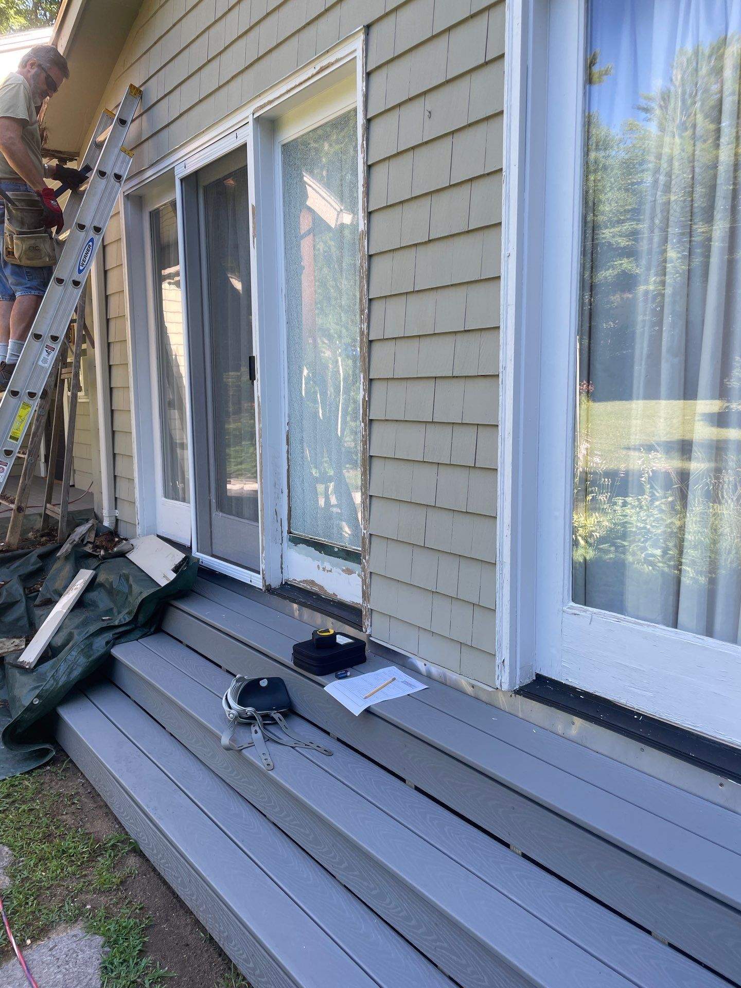 Patio Door Glass Replacement & Sill Repair by Cheshire Glass Company