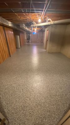 Basement Floor Color is Domino