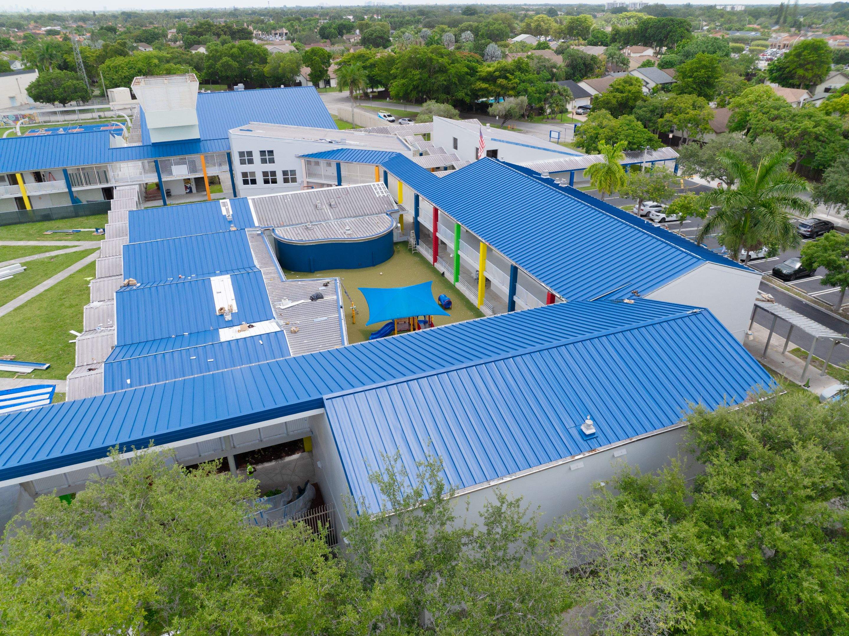 24ga 1.5" Mechanical Seam Slate Blue by Total Roofing System The Metal Roof Experts
