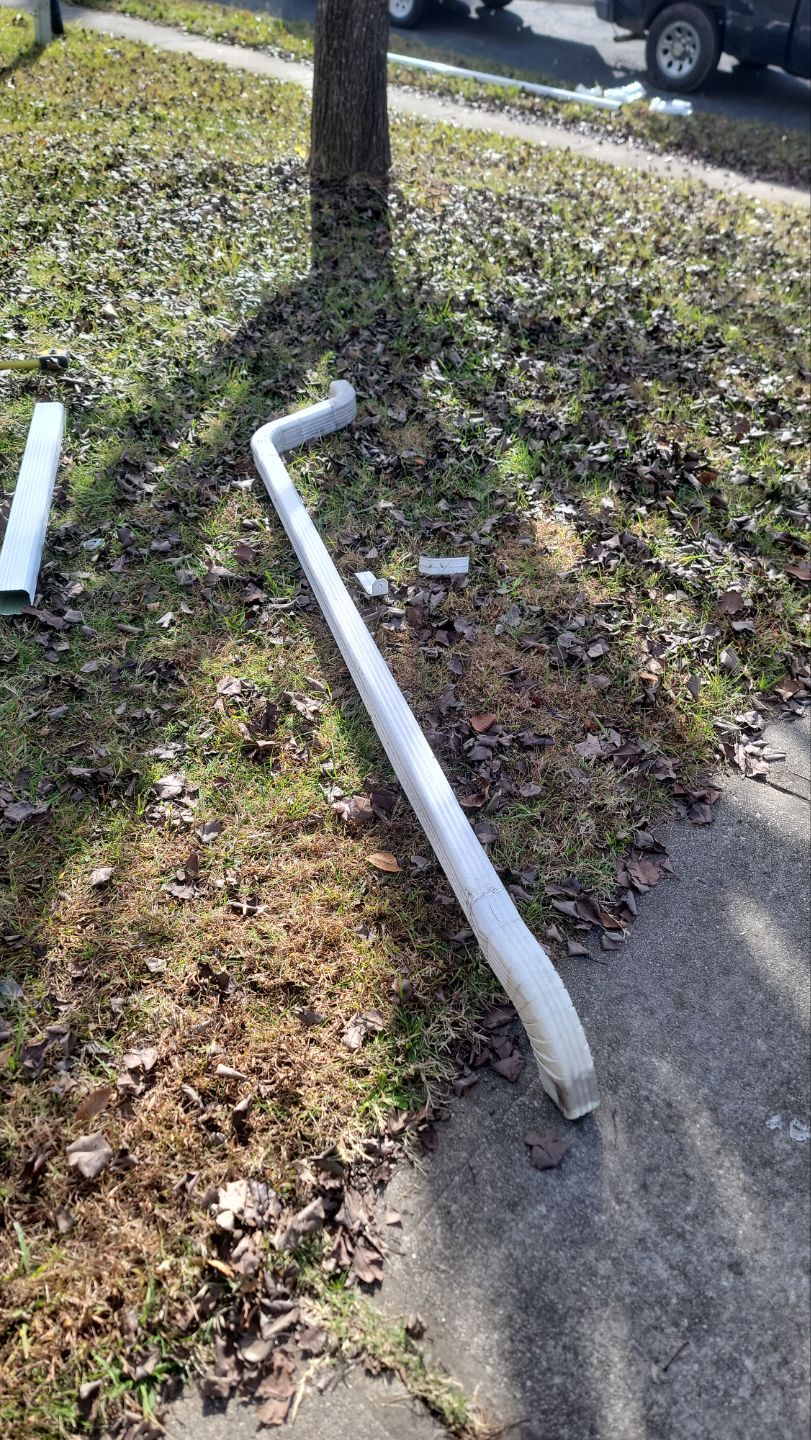Roof and gutter replacement by wind damage by Just Brilliant Restoration JBR