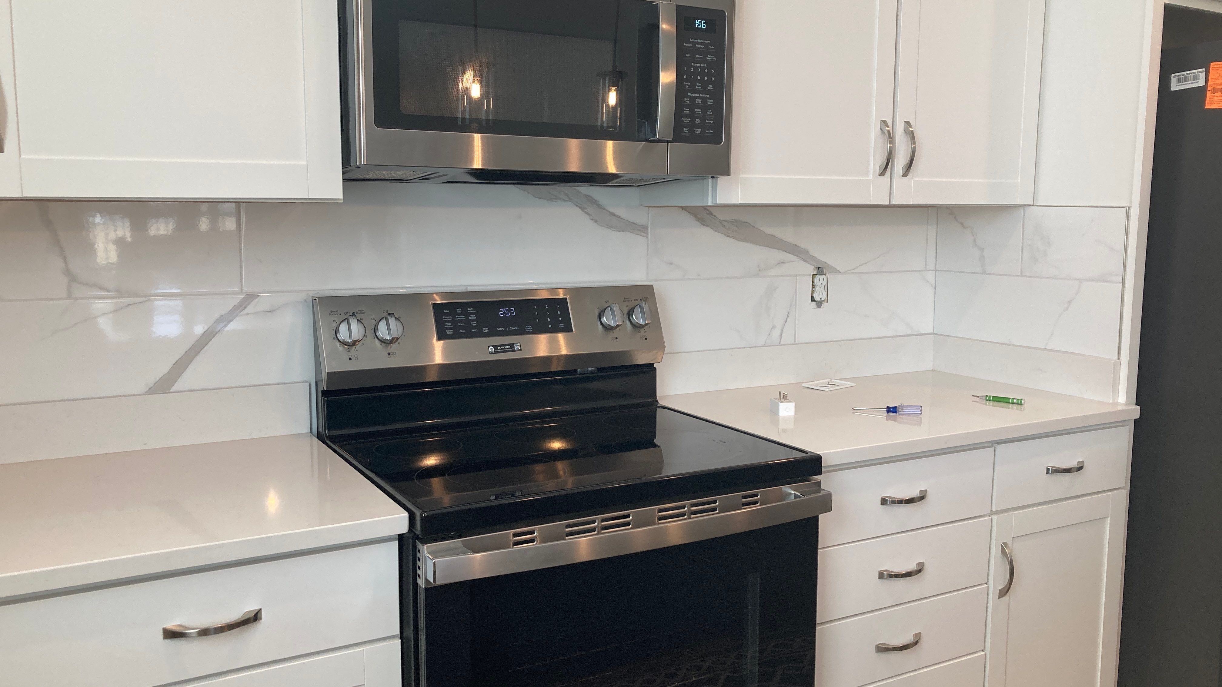 Marble Backsplash  by Footprints Floors of Nashville