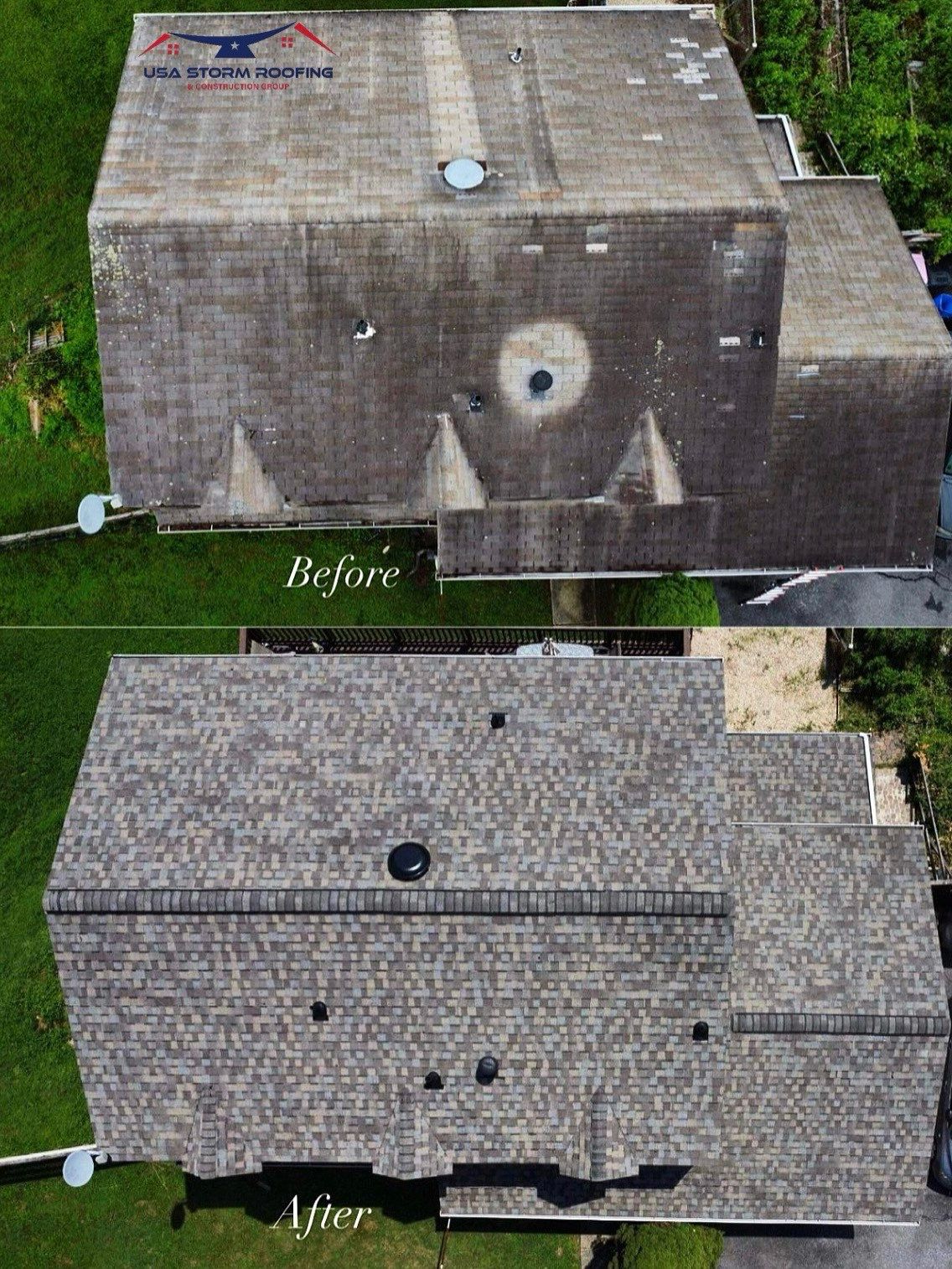 Residential Roof Replacement-CertainTeed Landmark Pro Max Def Weathered Wood by USA Storm Roofing and Construction Group