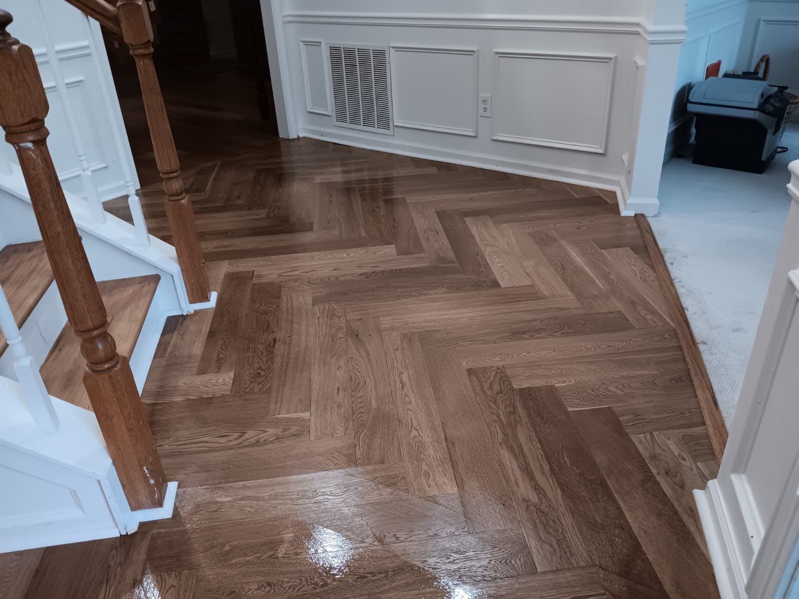 White Oak Herringbone  by Footprints Floors of East Atlanta
