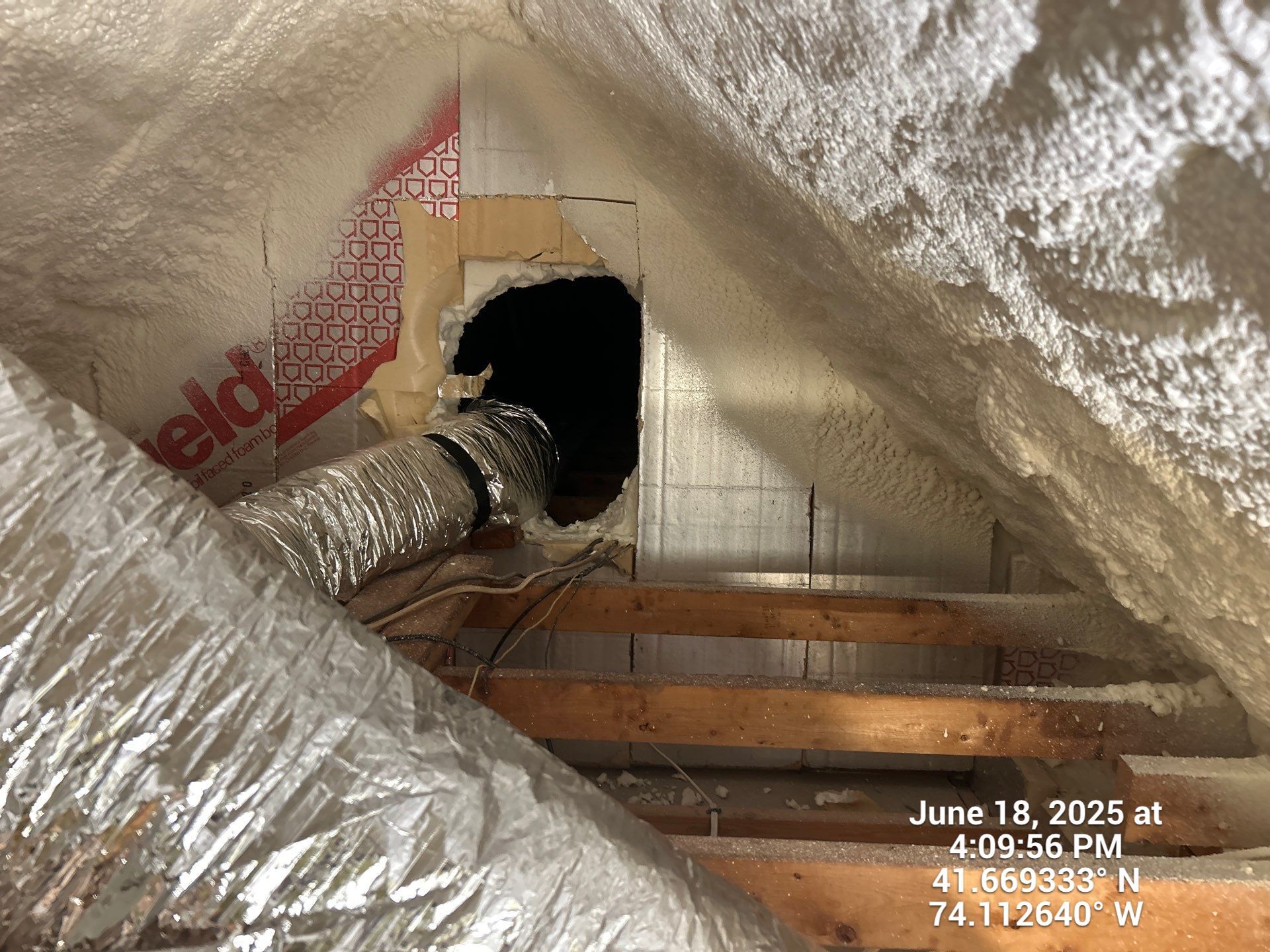 Attic Insulation using Closed Cell Spray Foam by NYS Foam & Energy