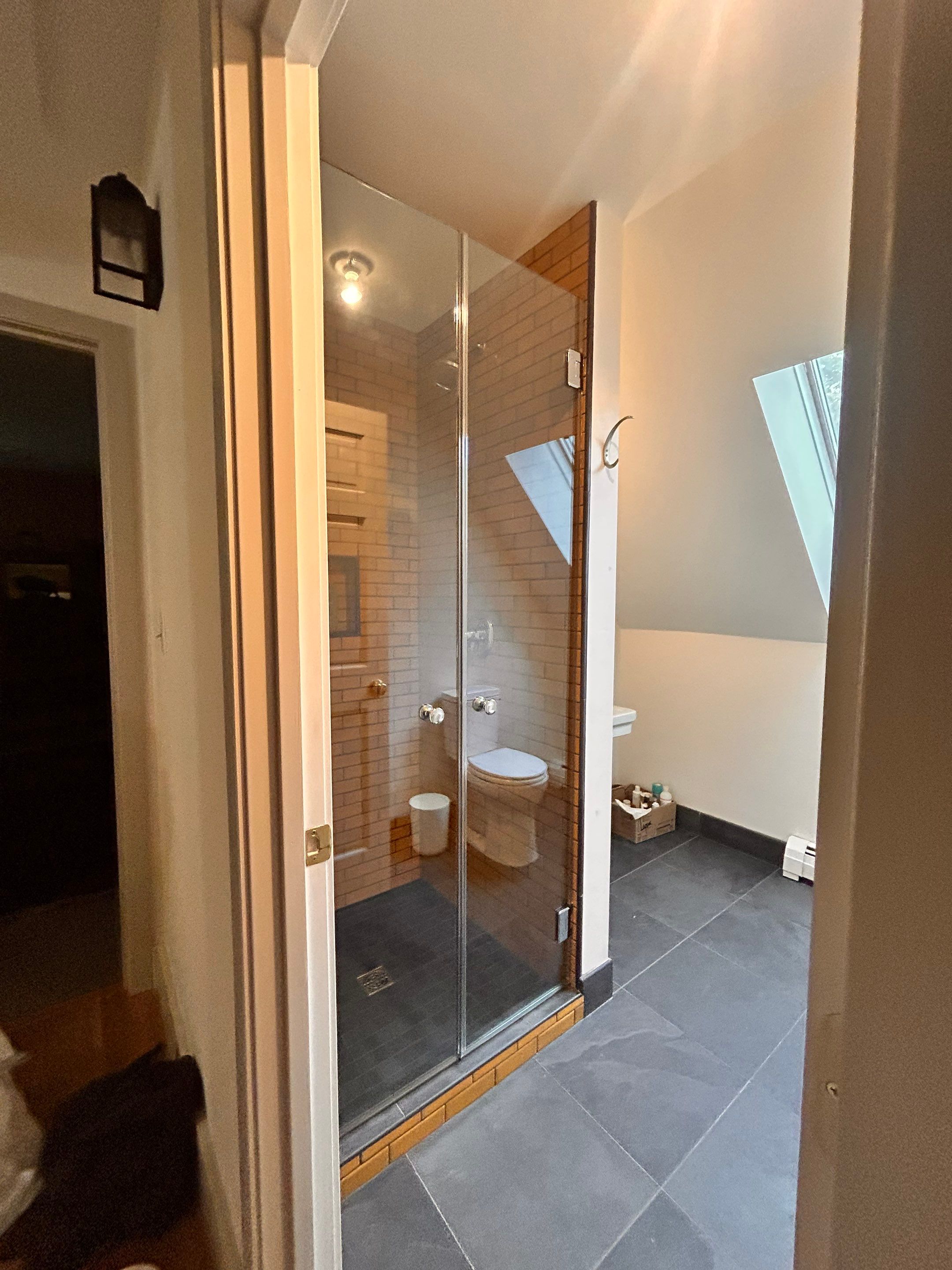 French Door Shower using Tempered Shower Glass by Cheshire Glass Company