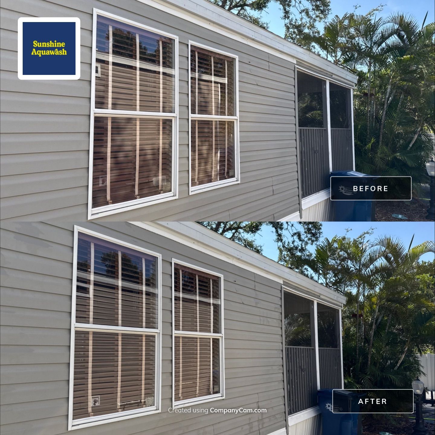 Mobile Home House Wash & Screened Porch Cleaning | Fisherman’s Cove RV Park | Terra Ceia, FL by Sunshine AquaWash