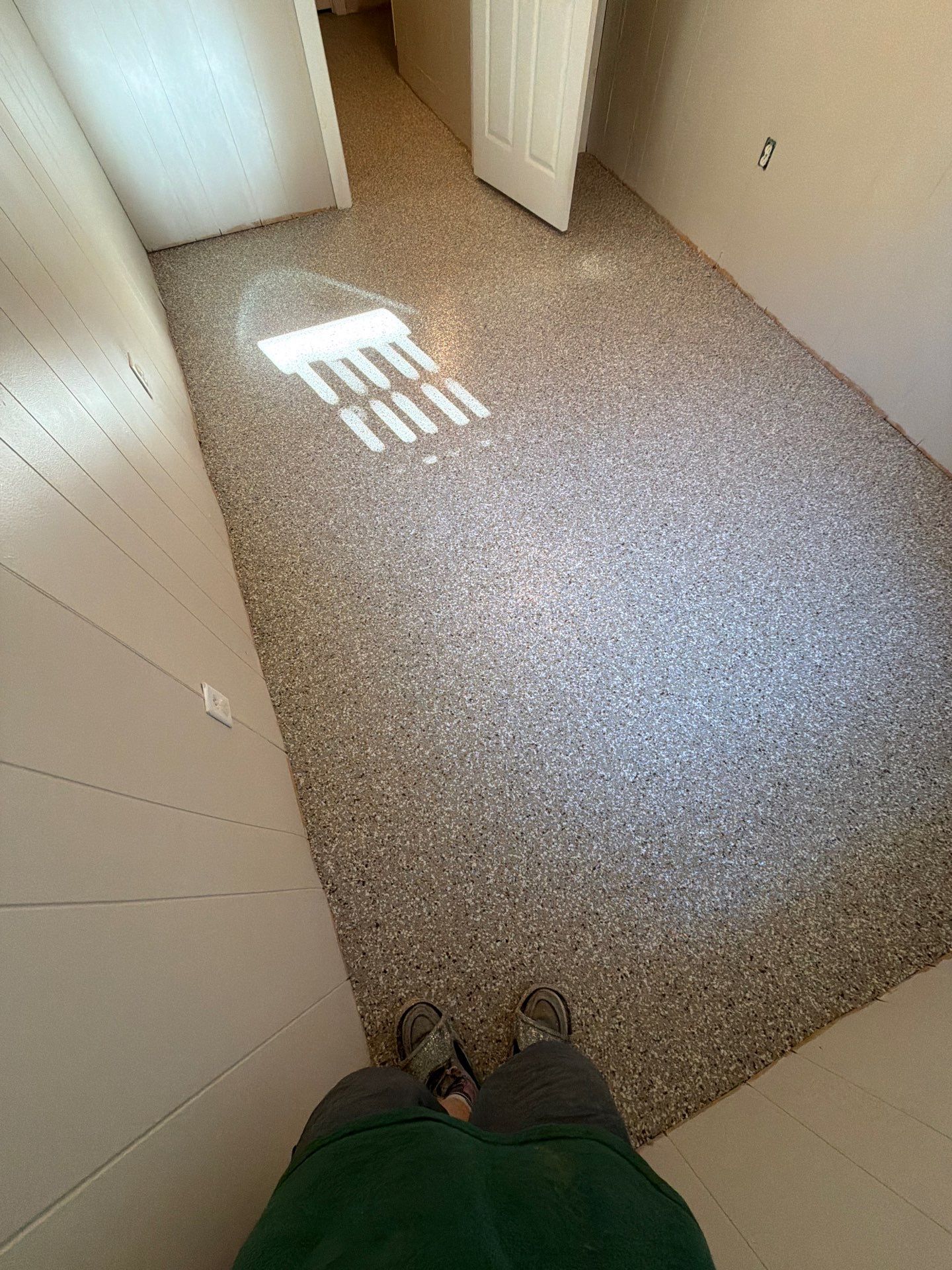 Custom Epoxy Flake Floor Installation for Spring Lake Residence by Gordon Painting