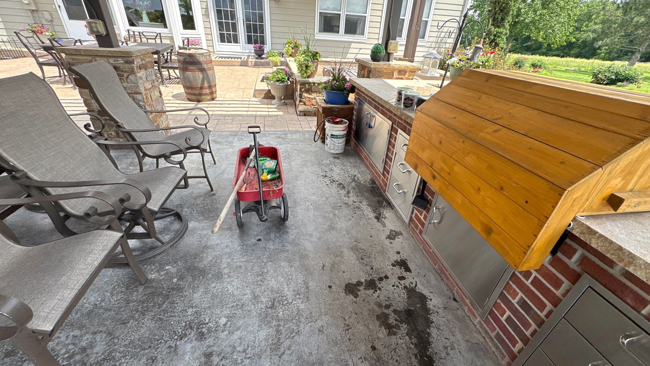 Custom Back Patio Resurface - Kearney, MO by Big Red Decorative Concrete, LLC