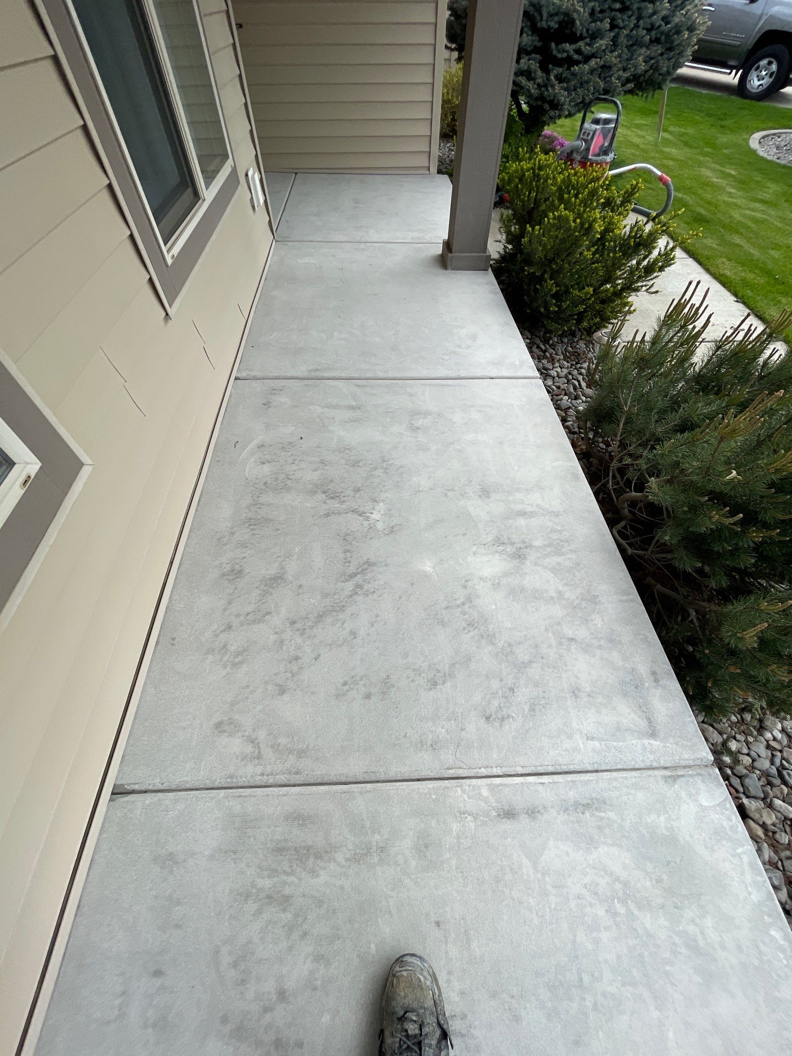 Garage Transformation using Pebble Beach and Front Porch using Greystone by Croc Coatings, LLC