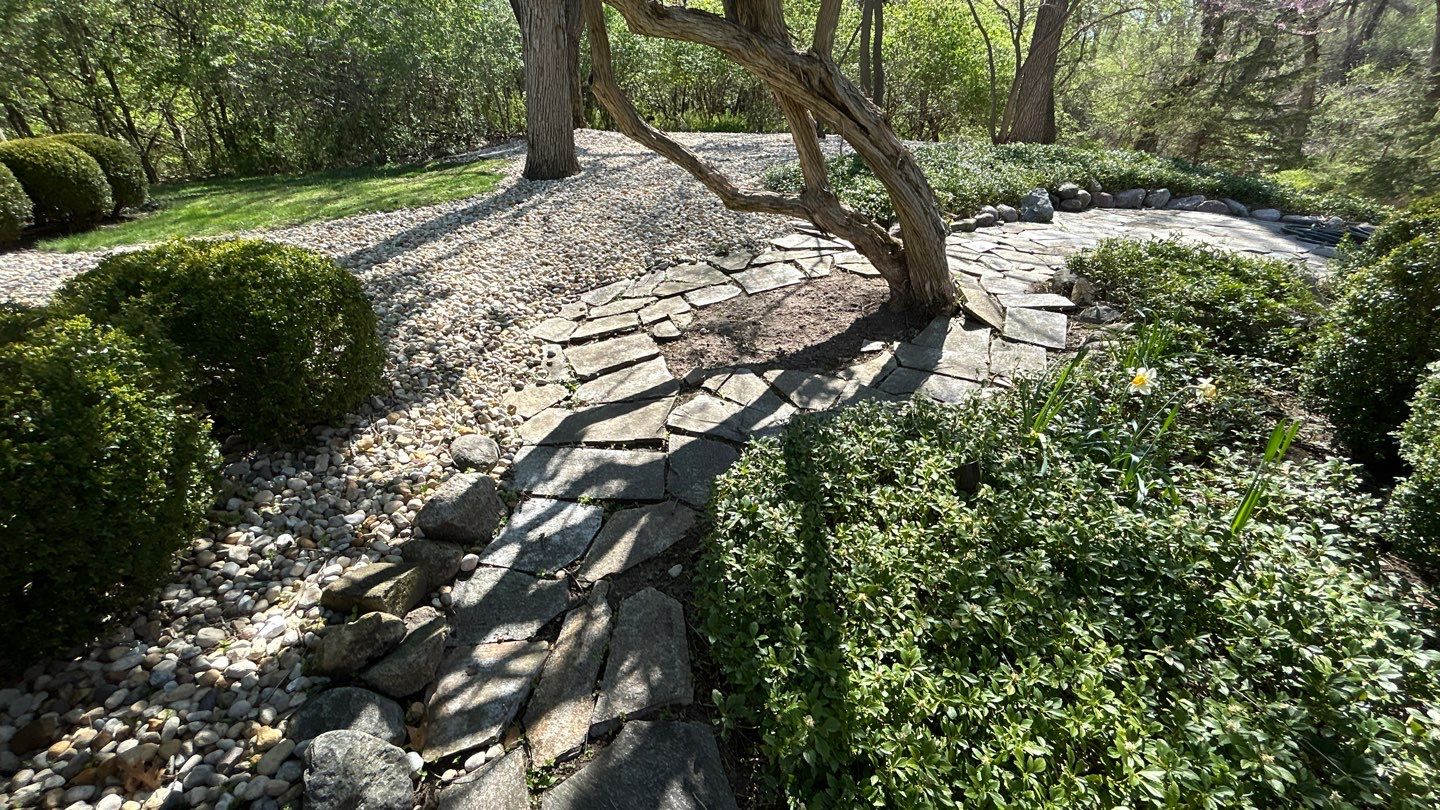 natural stone using Algaecide, soft wash soap by Northern Power Washing LLC.