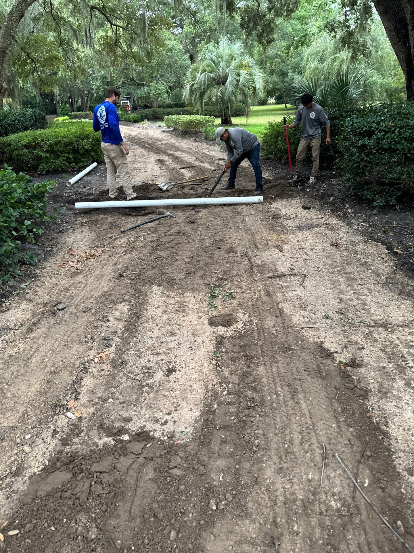 Custom Concrete Driveway with Decorative Paver Inlays in Hilton Head Island by Lowcountry Scapes, LLC