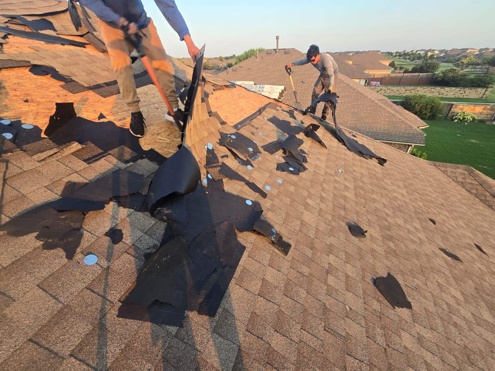 Architectural Shingle Roof Replacement and Hail Damage Restoration in Round Rock by Caliber Restoration LLC
